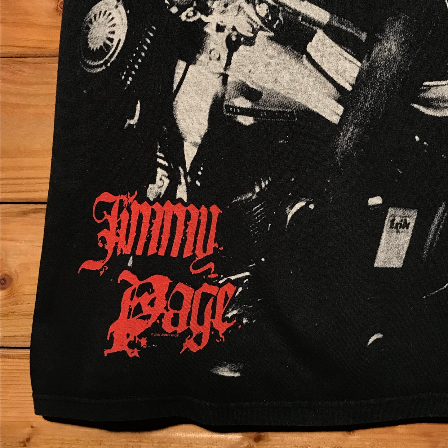 2004 Jimmy Page of Led Zeppelin Bike Photo t shirt