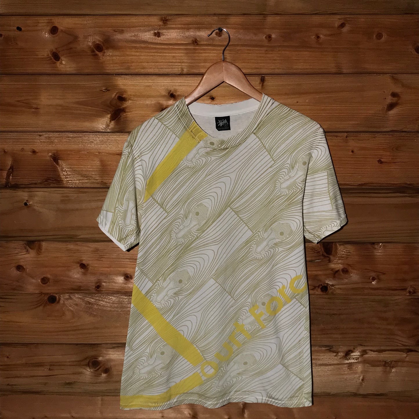 2005 Stüssy x Nike Court Force Wood AOP t shirt