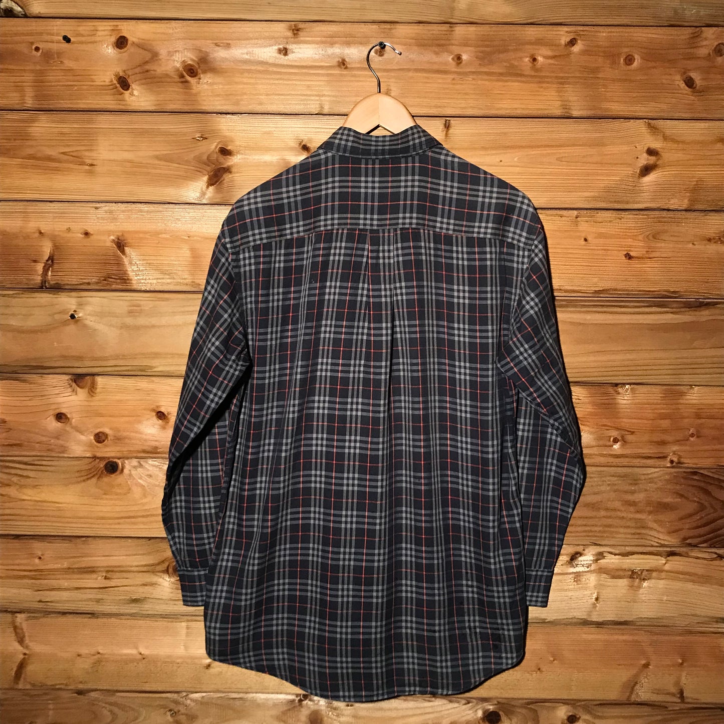 90s Burberry Nova Check Pattern long sleeve button up shirt