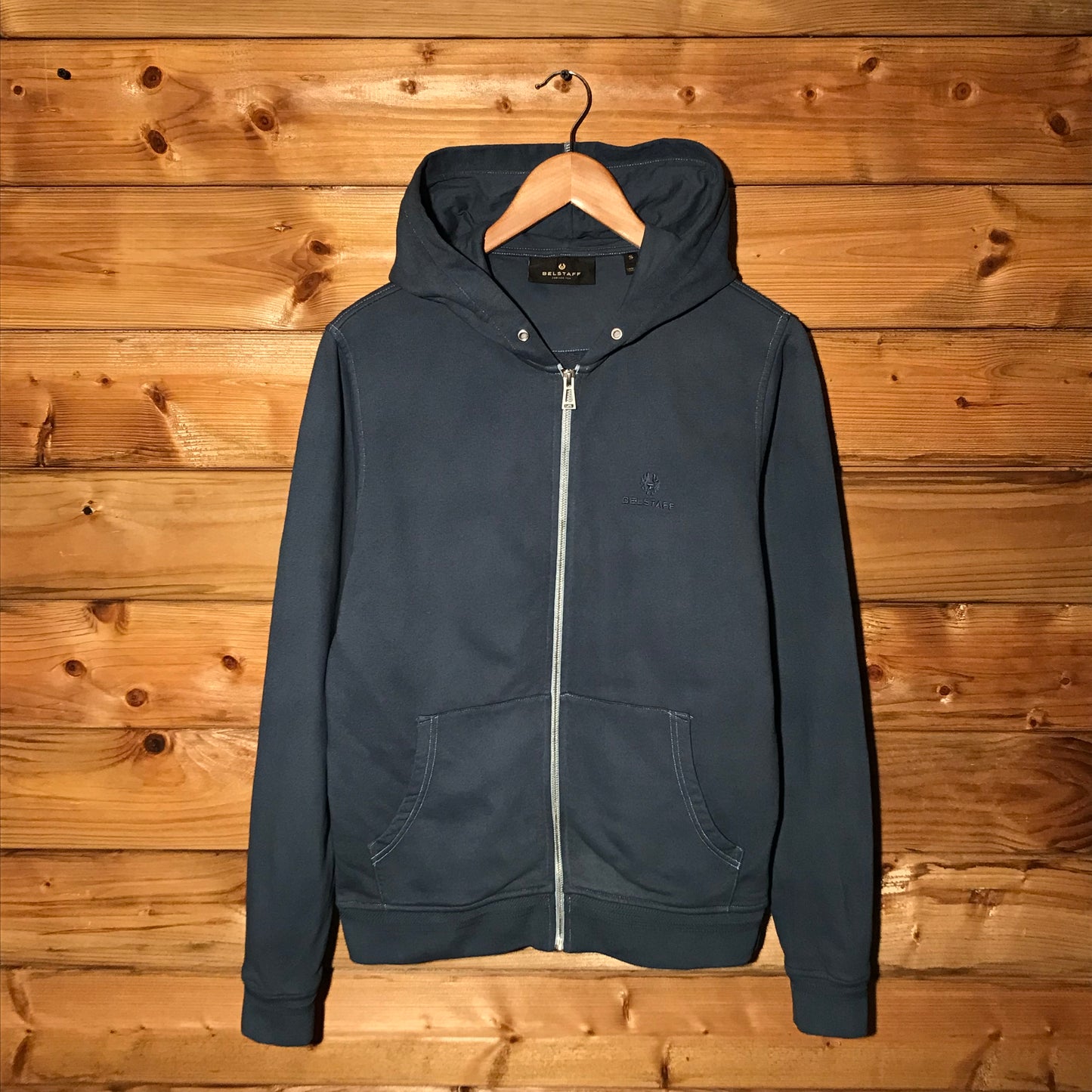 Belstaff Essentials Corner Spellout zip up hoodie