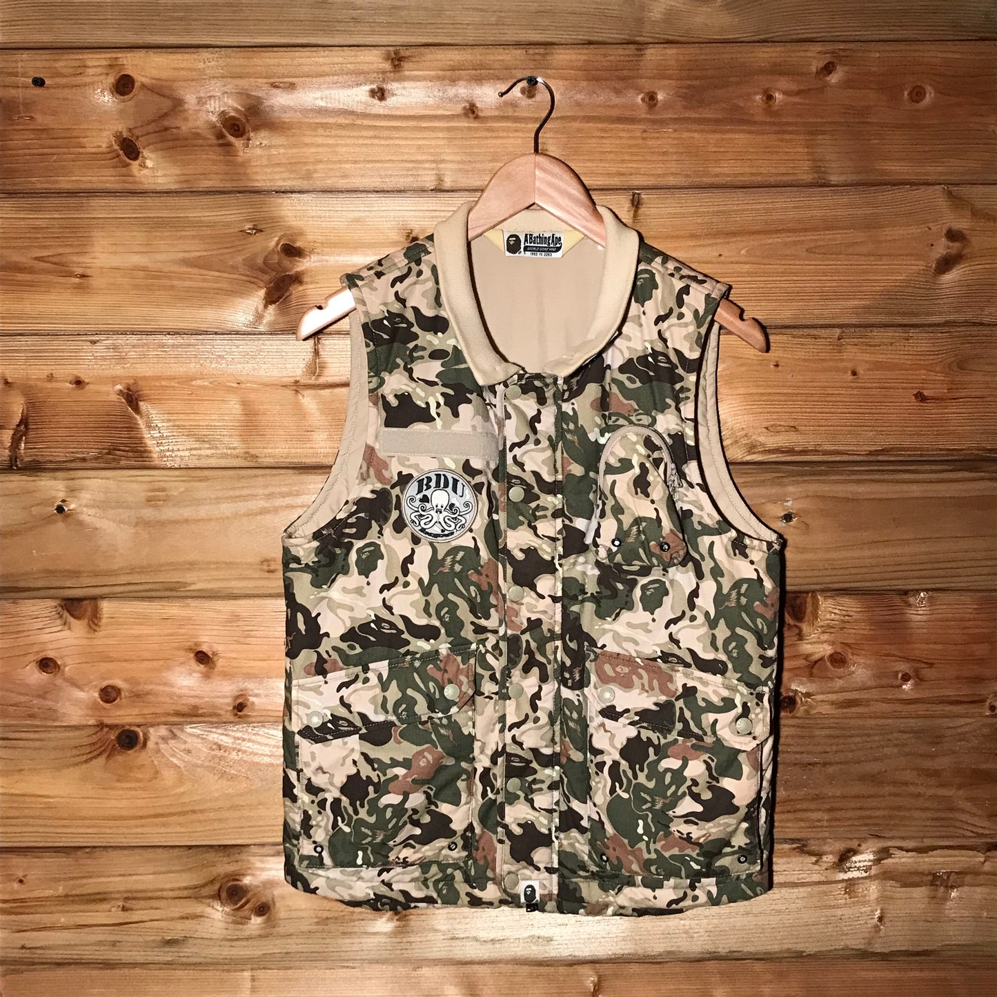 Bape, A Bathing Ape BDU Ghost Camo AOP gilet jacket