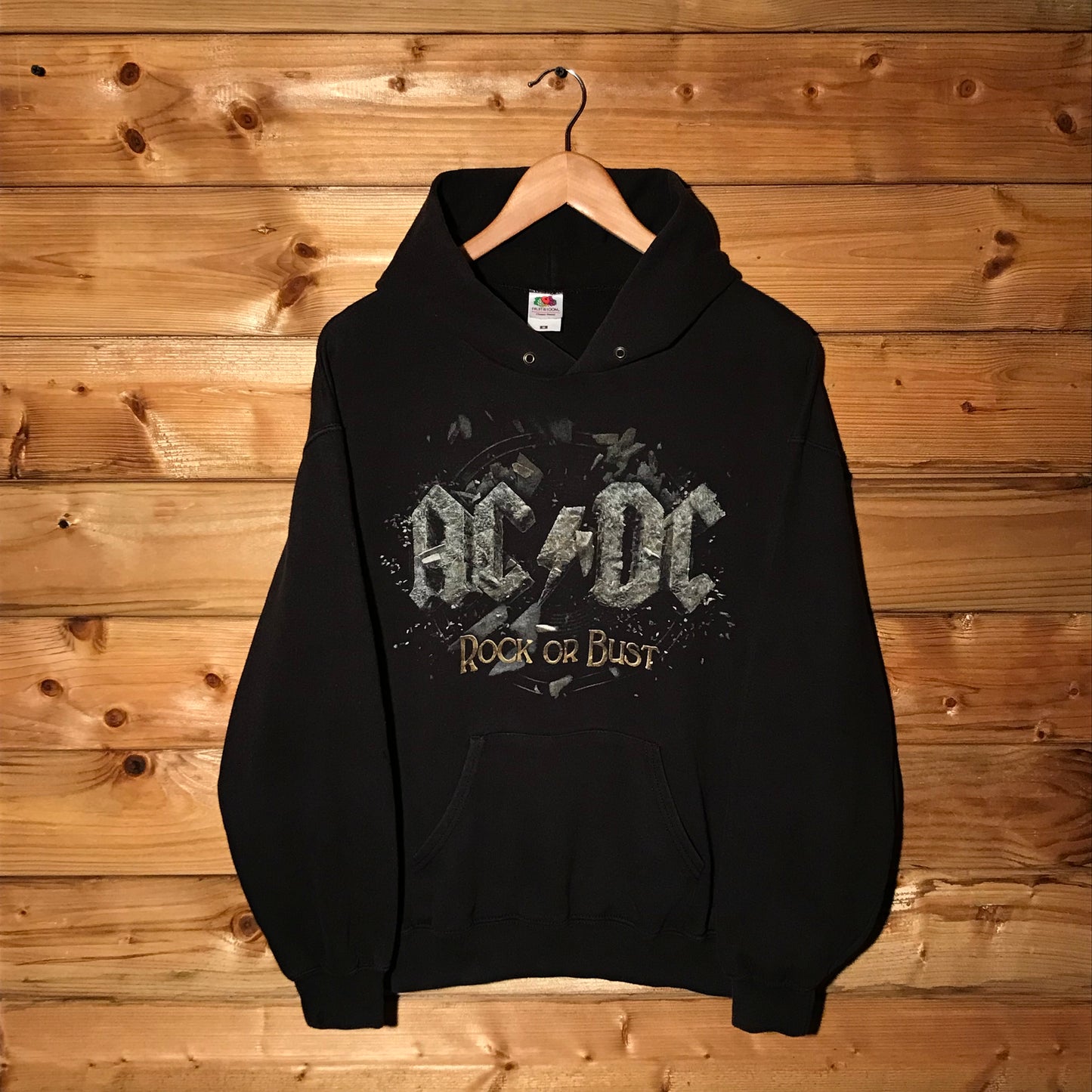 AC/DC Rock Or Bust Centre Spellout Band hoodie