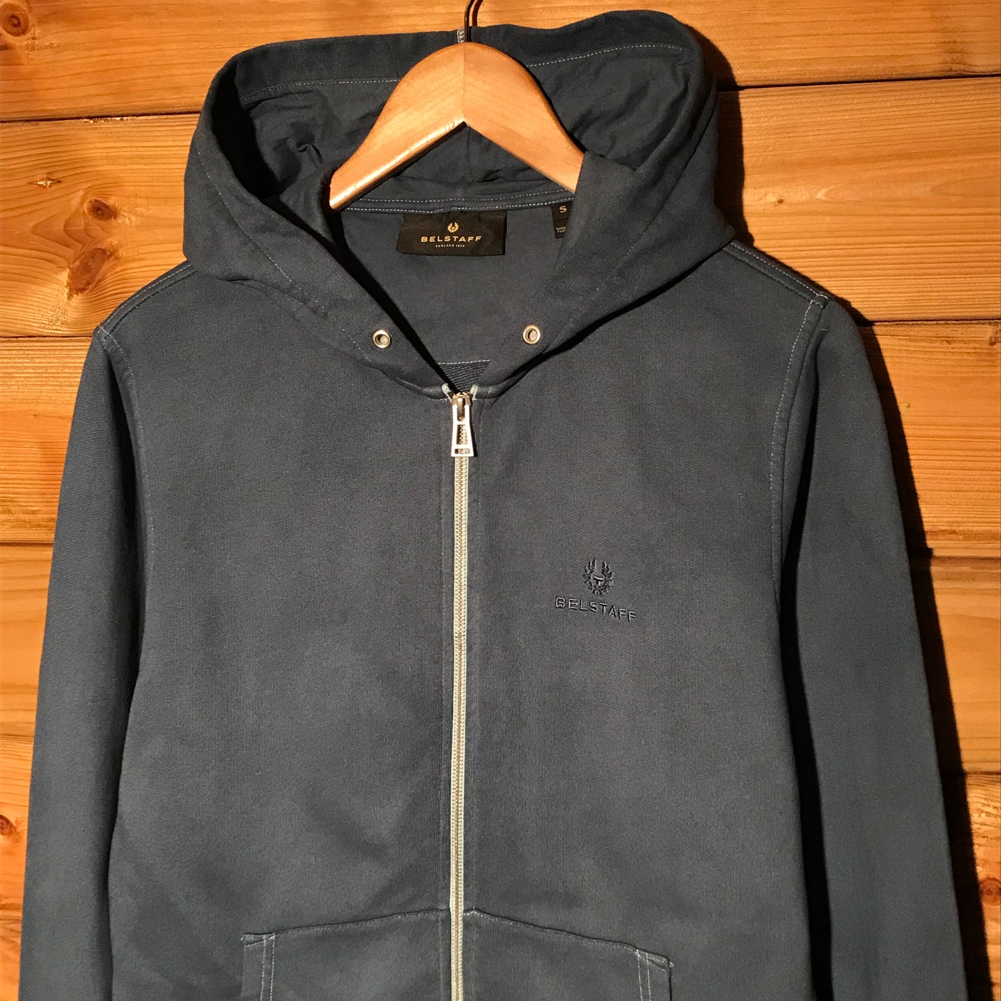 Belstaff Essentials Corner Spellout zip up hoodie