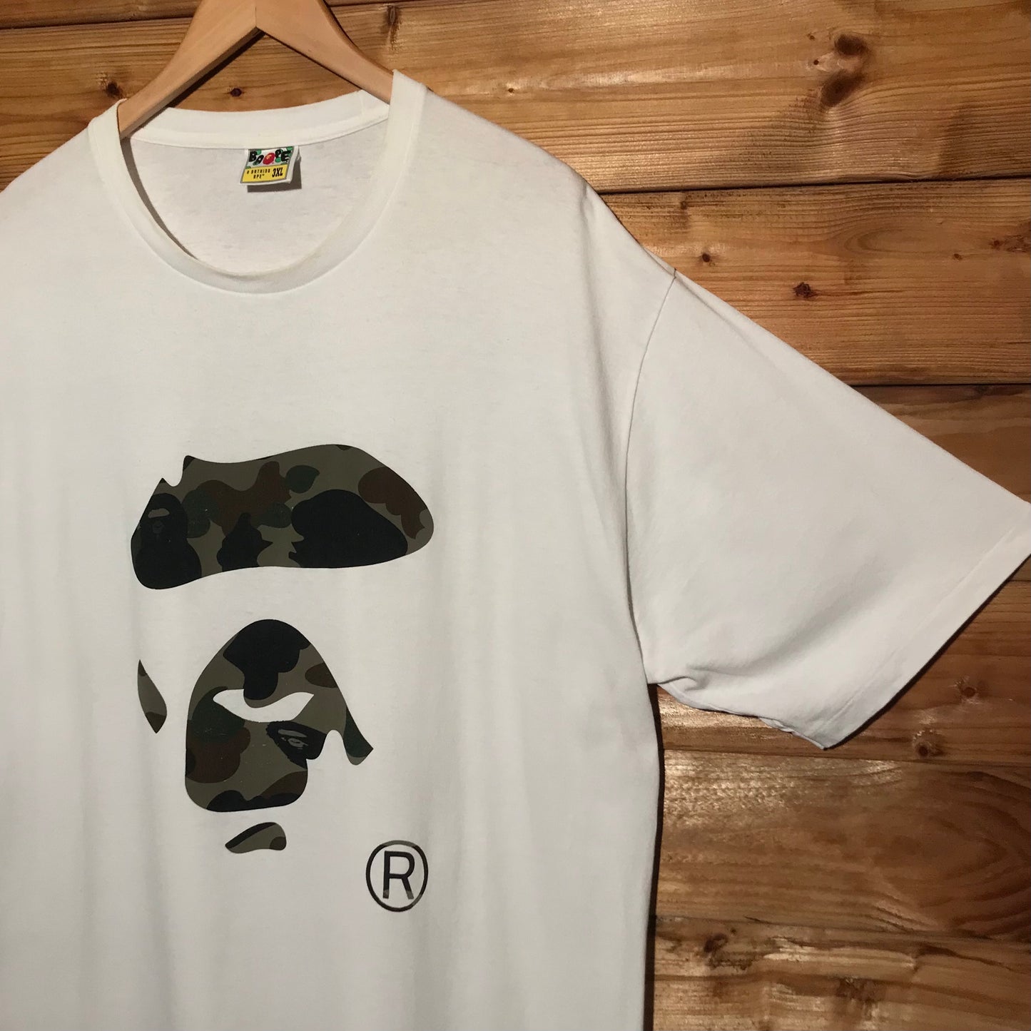 Bape, A Bathing Ape 3M Green Camo Face t shirt