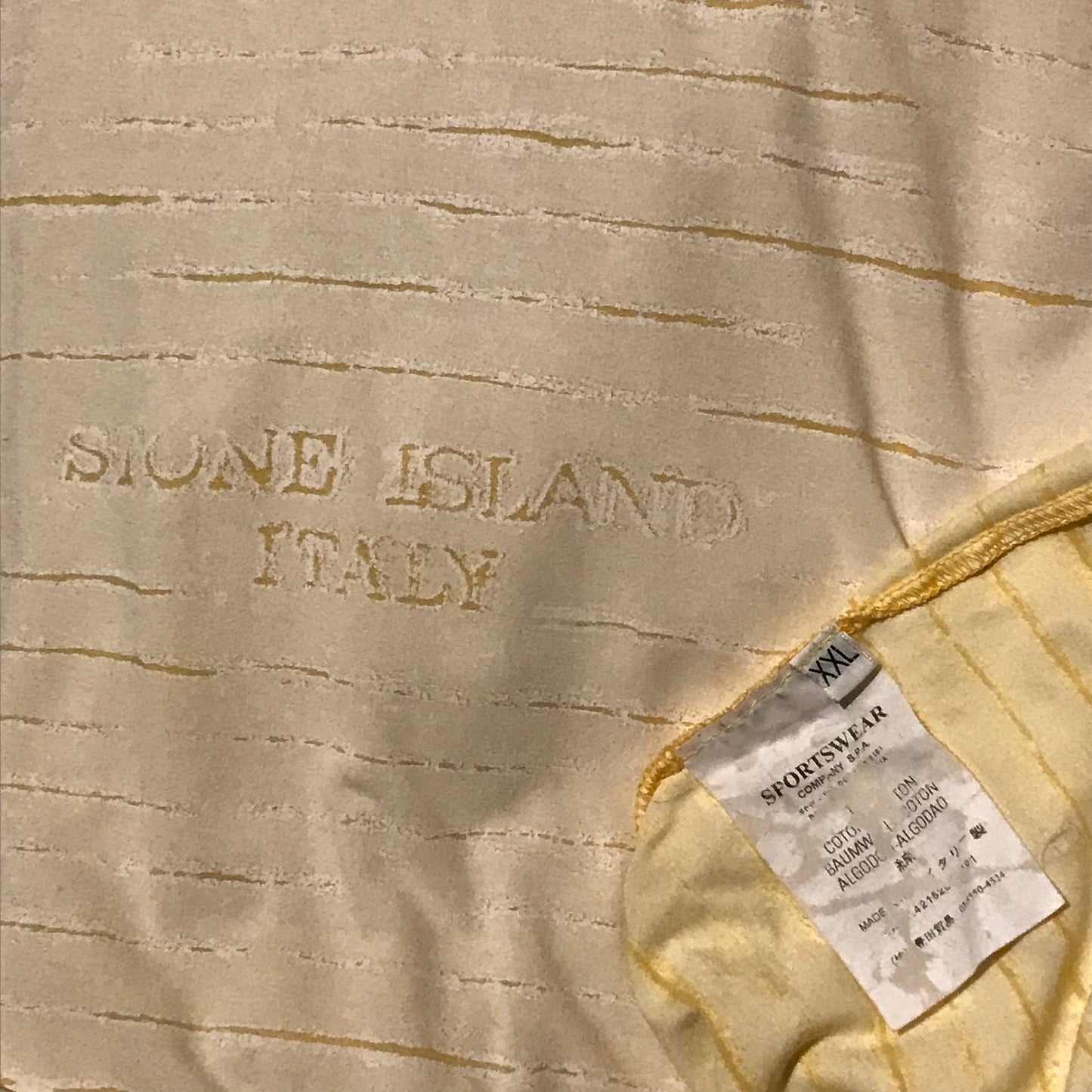 90s Stone Island Italy Centre Spellout Striped t shirt