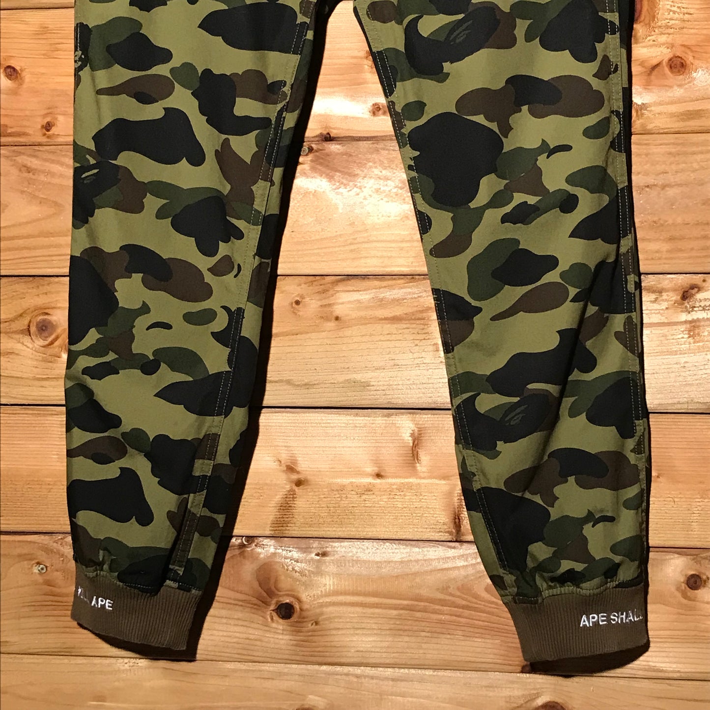 Bape, A Bathing Ape Green Camo trousers