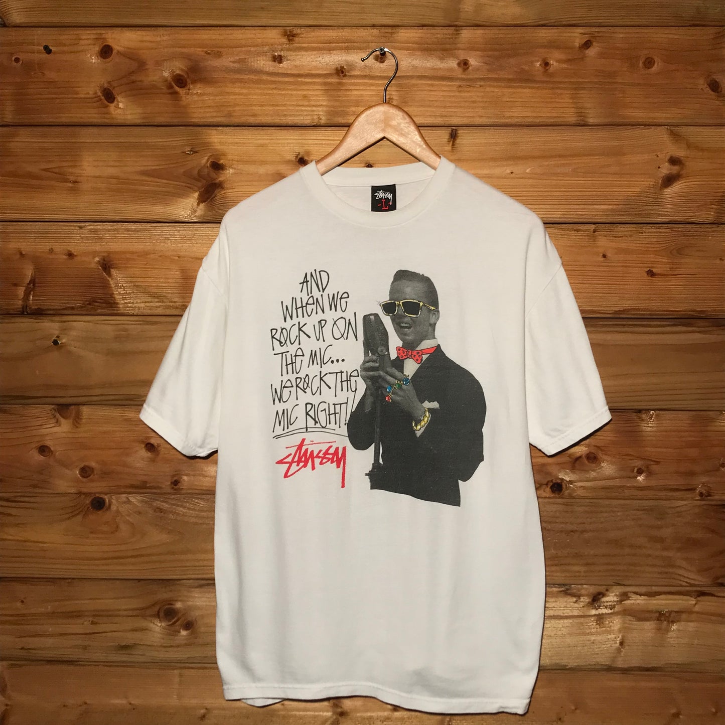 Stüssy Rock Up On The Mic Right t shirt