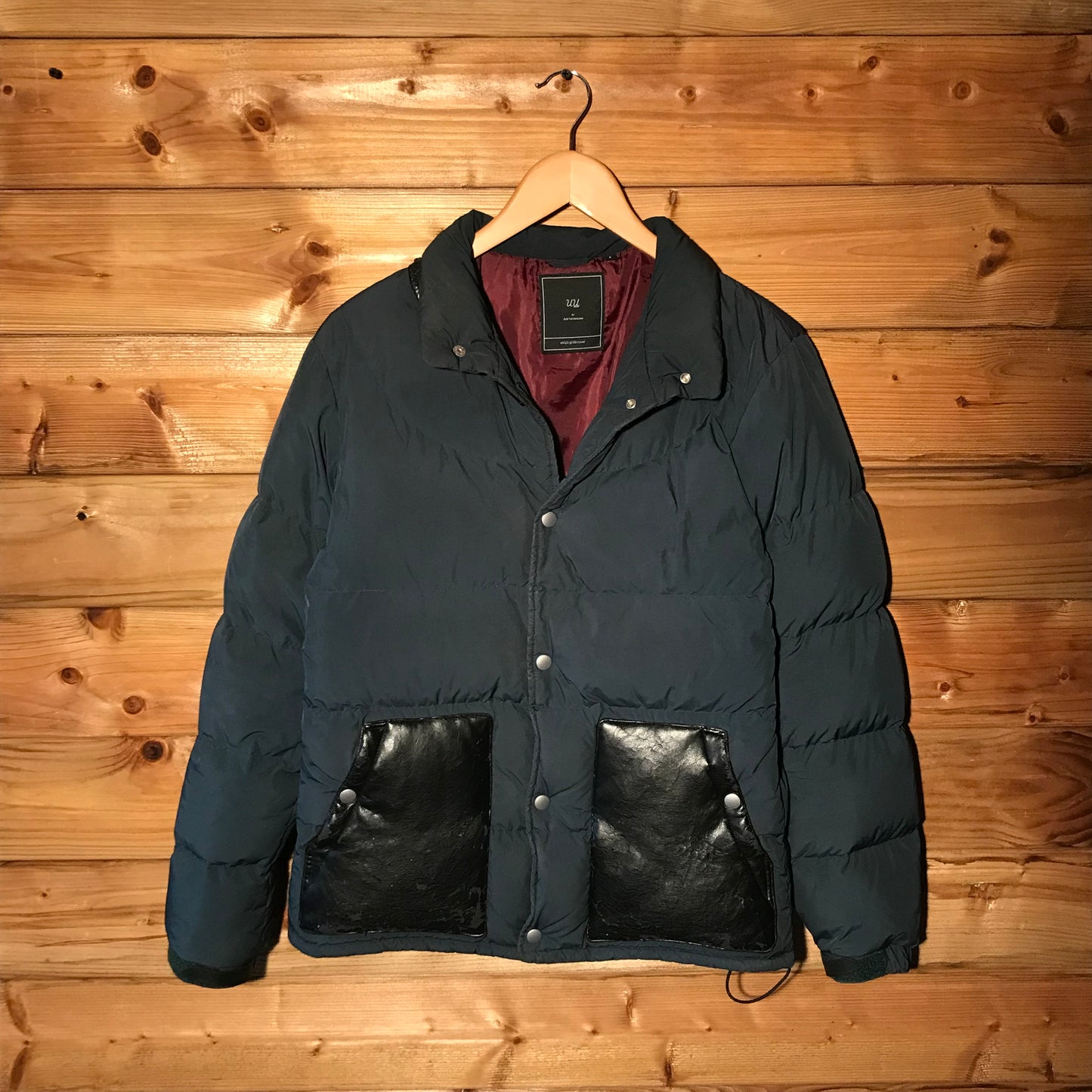 Undercover x Uniqlo Leather Panelled puffer jacket