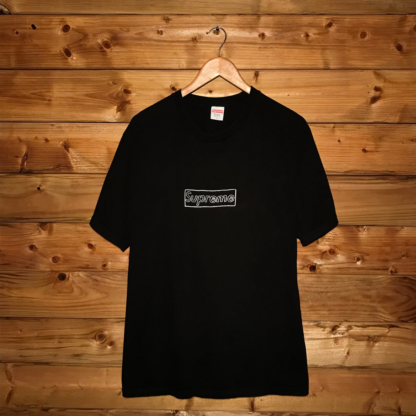 2021 Supreme x Kaws Chalk Box Logo t shirt