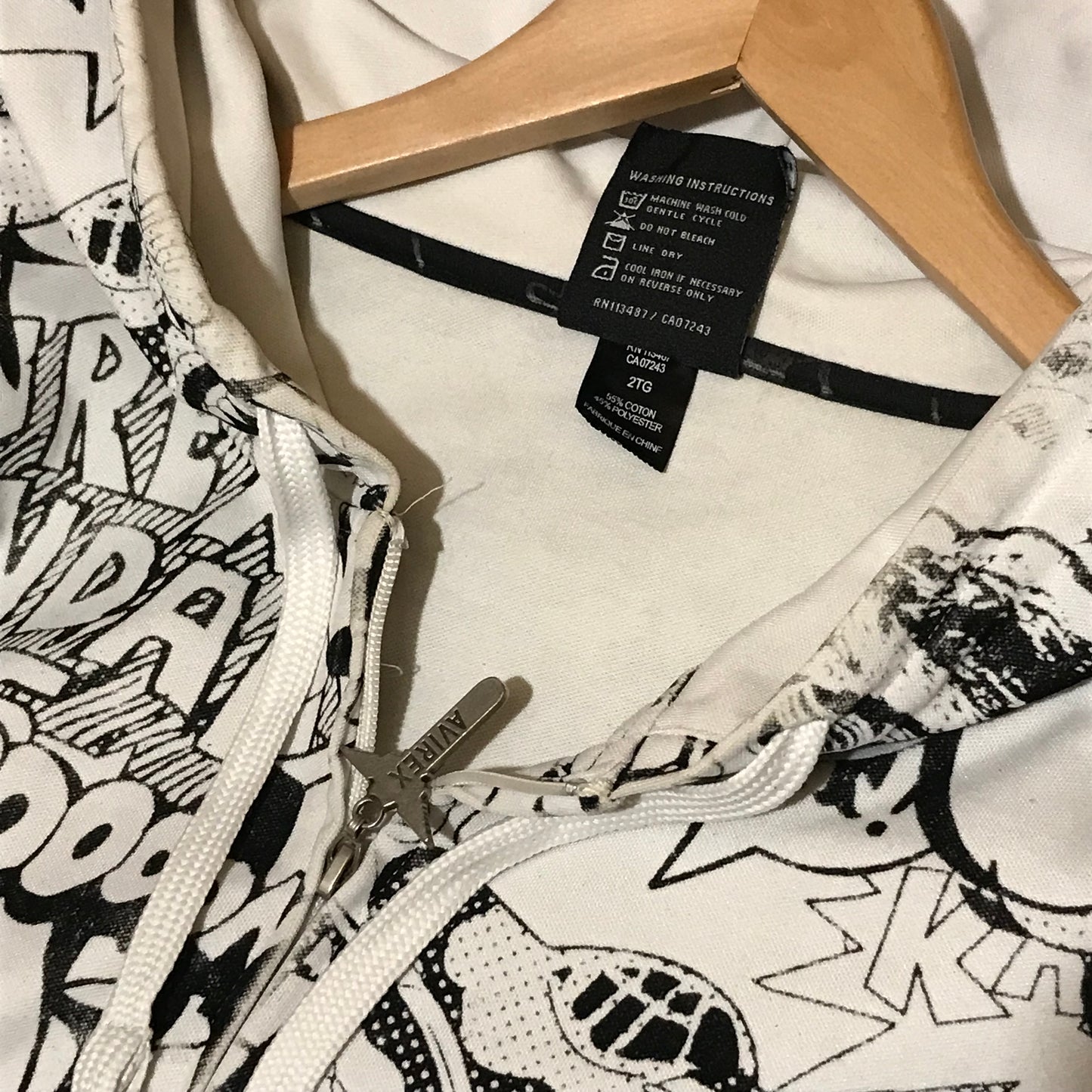 Avirex Vandal Comic Spellouts AOP zip up hoodie