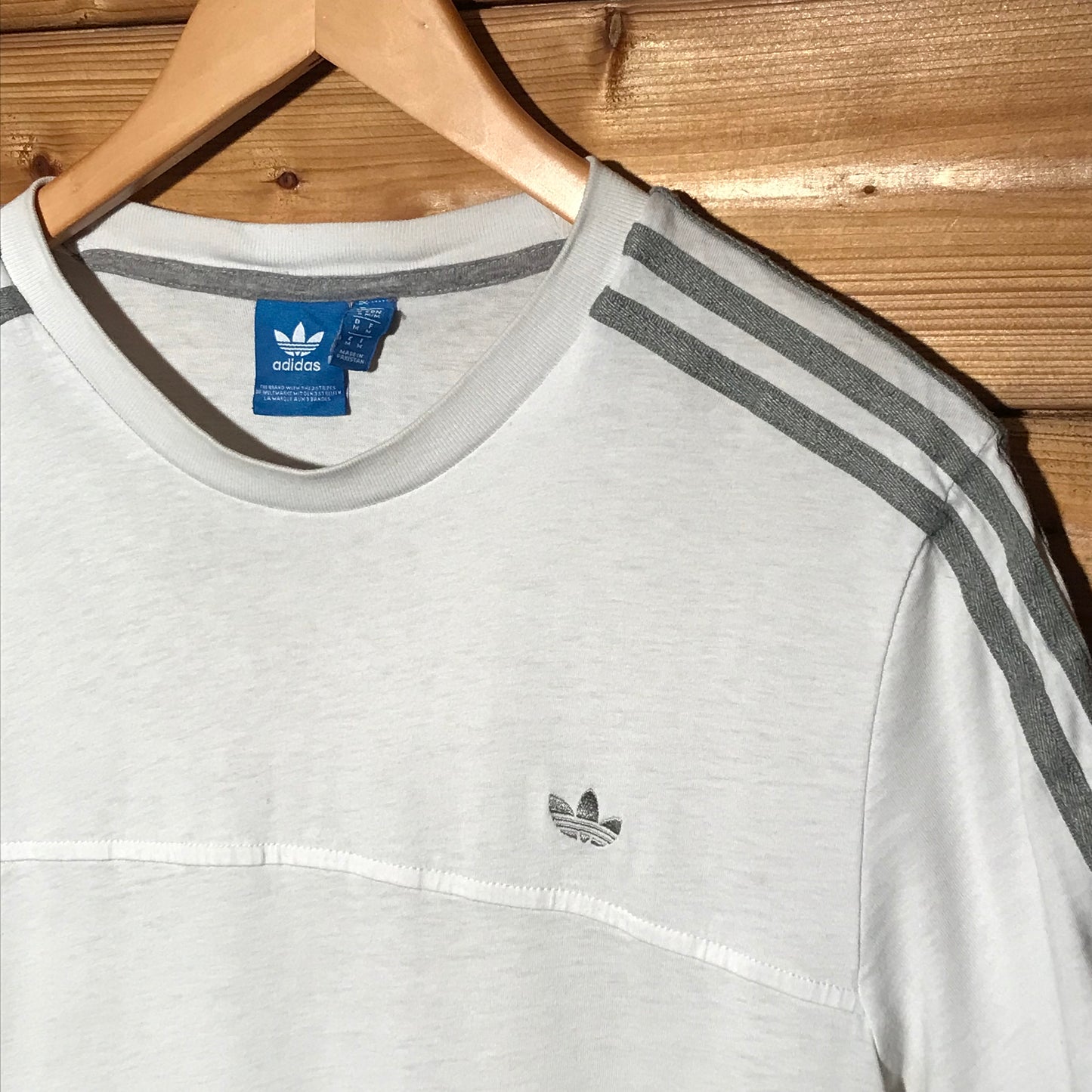 Adidas Essentials Striped Trefoil t shirt