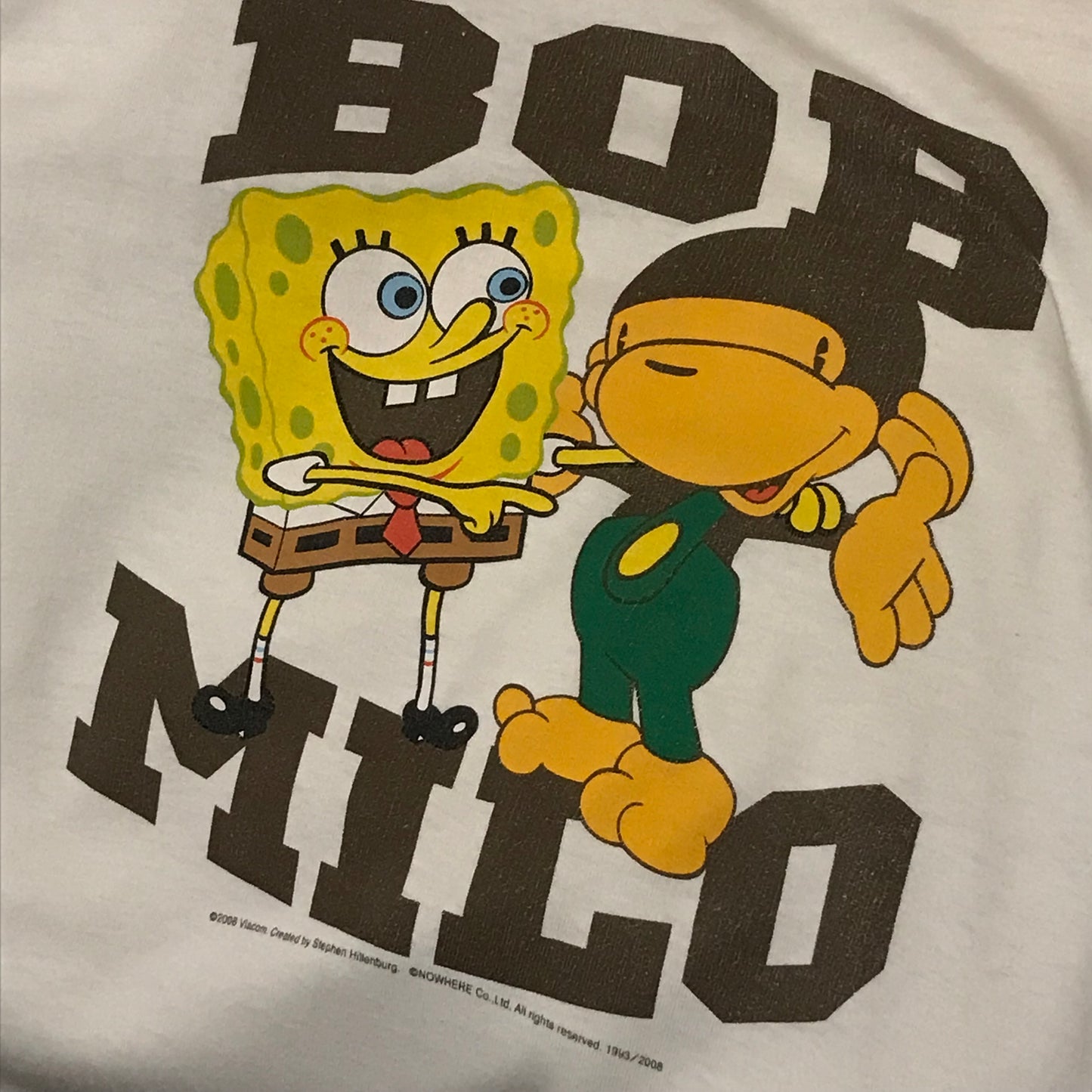 2008 Baby Milo, A Bathing Ape x Spongebob Squarepants t shirt