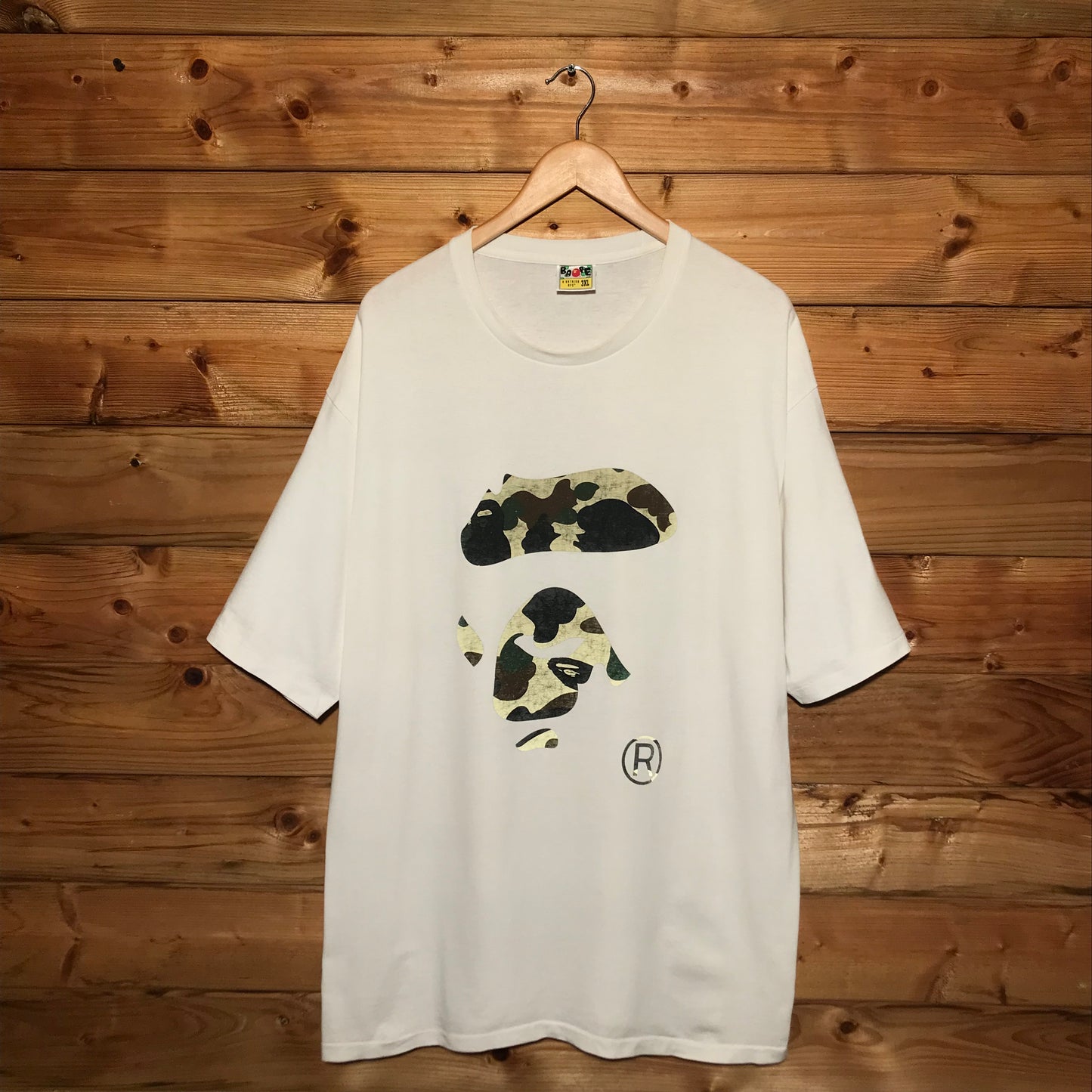 Bape, A Bathing Ape 3M Green Camo Face t shirt