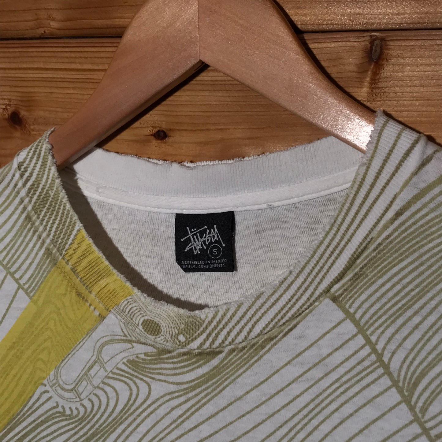 2005 Stüssy x Nike Court Force Wood AOP t shirt