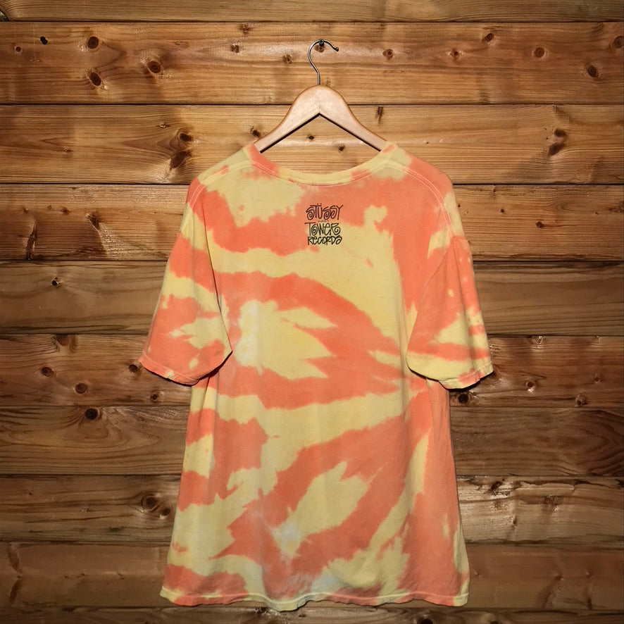 2010 Stüssy x Tower Records 30th Anniversary World Tour Dye Effect t shirt
