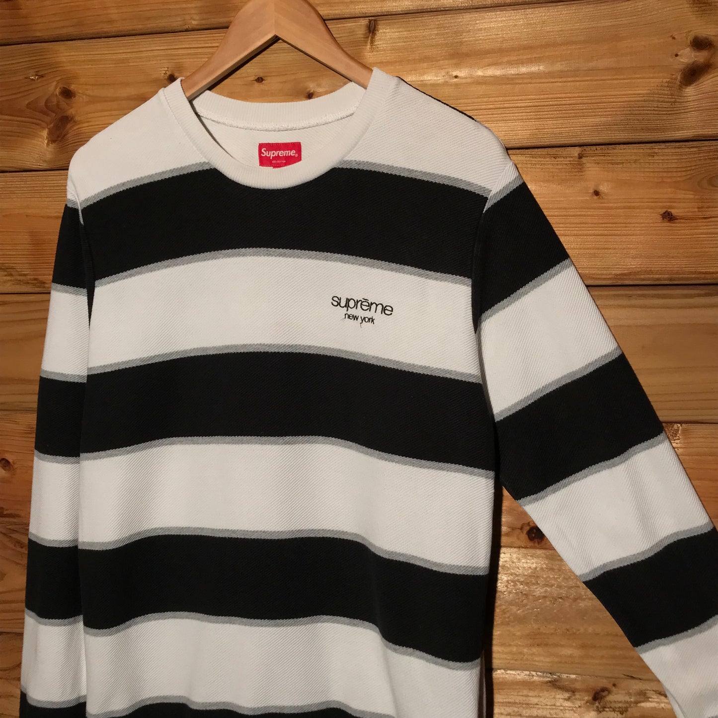 2016 Supreme Striped Twill long sleeve t shirt