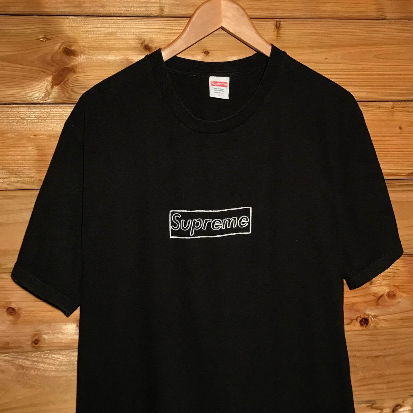 2021 Supreme x Kaws Chalk Box Logo t shirt