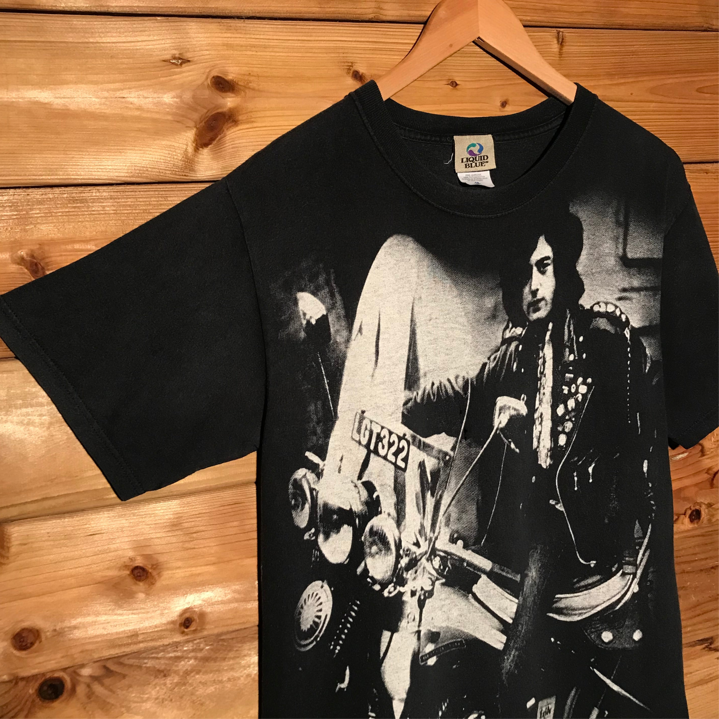 2004 Jimmy Page of Led Zeppelin Bike Photo t shirt