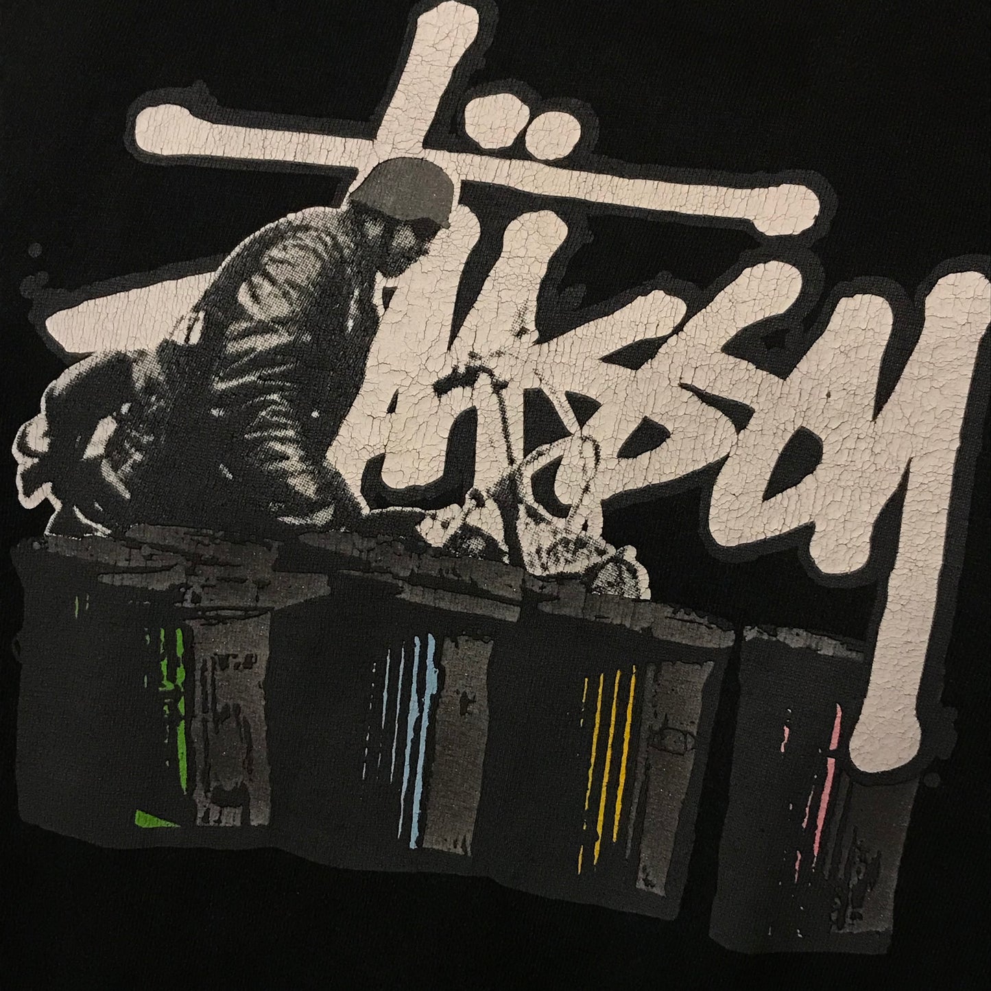 Stüssy Bin Street Photo Centre Script Spellout t shirt