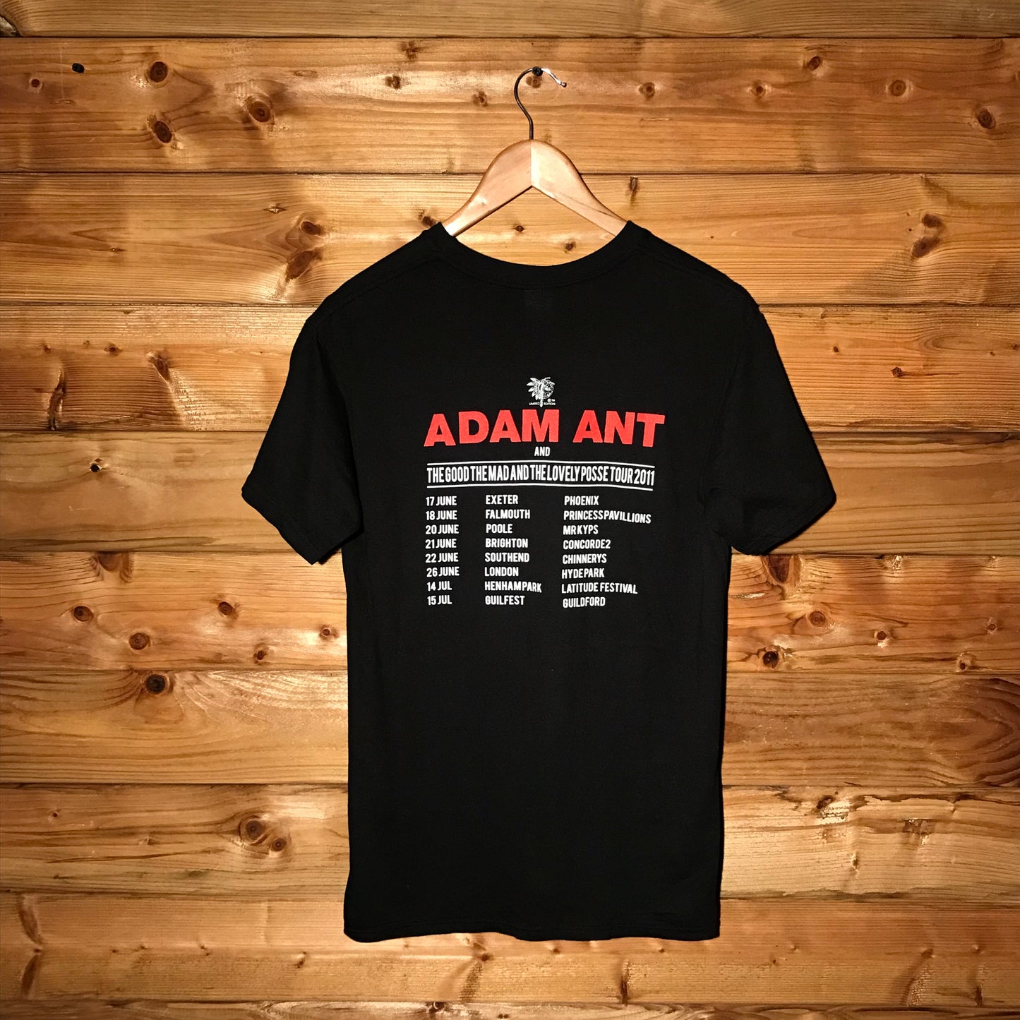 2011 Adam Ant and TGTMATLP UK Tour t shirt
