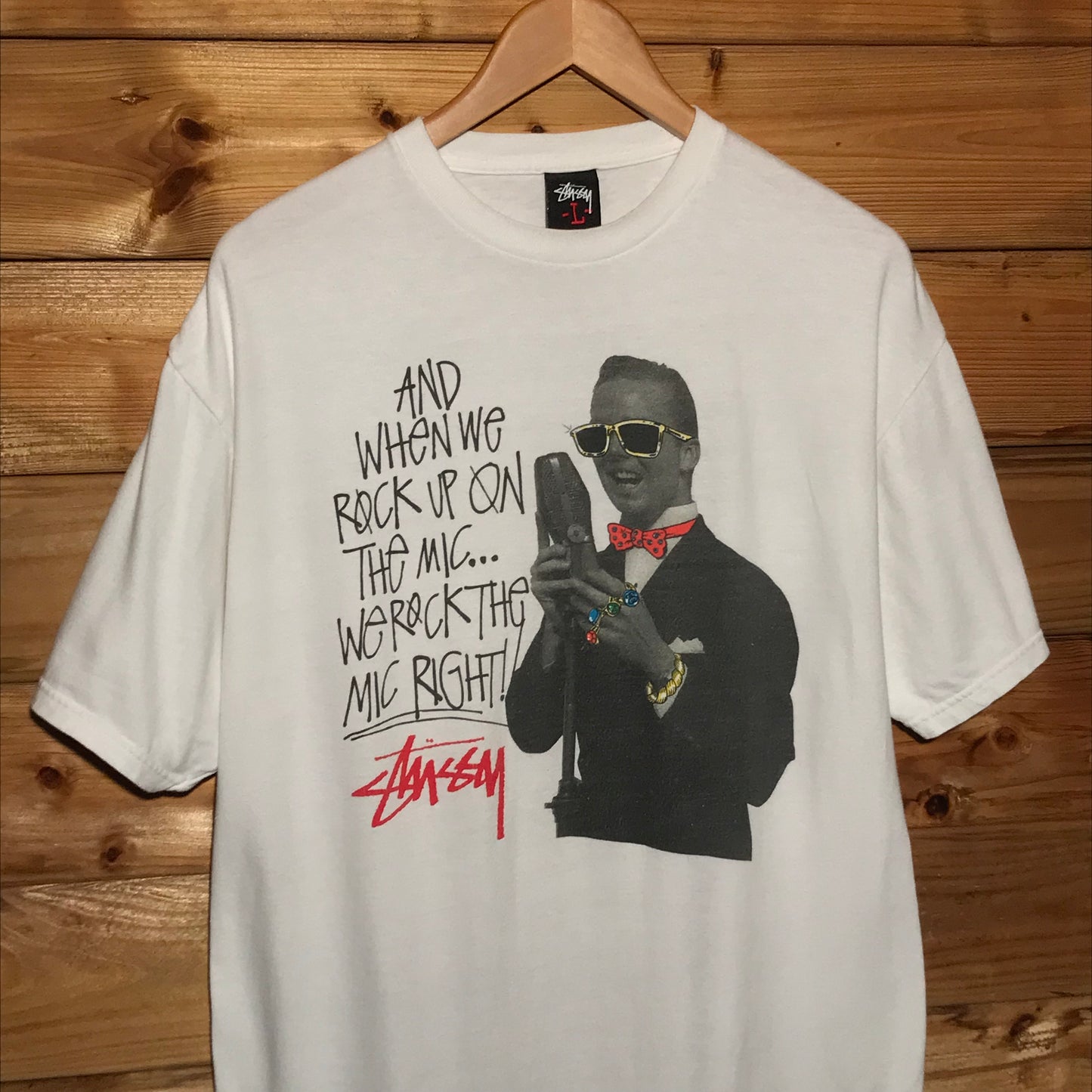 Stüssy Rock Up On The Mic Right t shirt