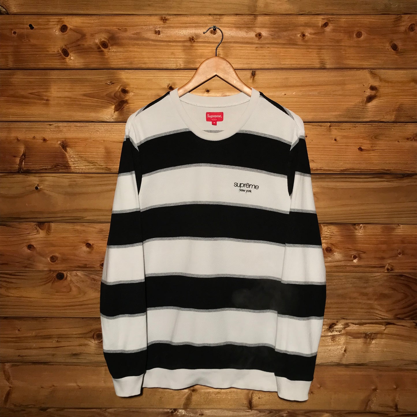 2016 Supreme Striped Twill long sleeve t shirt