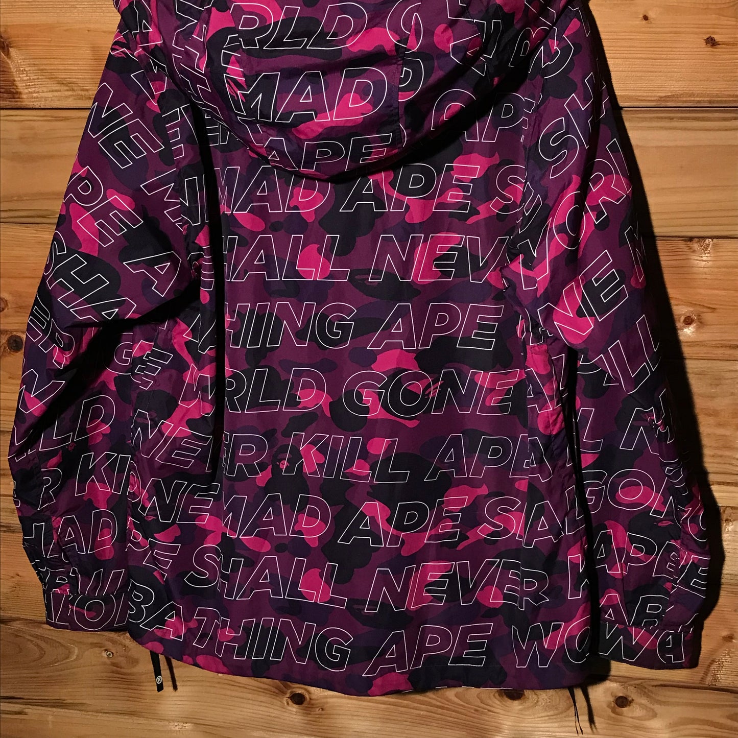 Bape, A Bathing Ape Text Colour Purple Camo anorak jacket