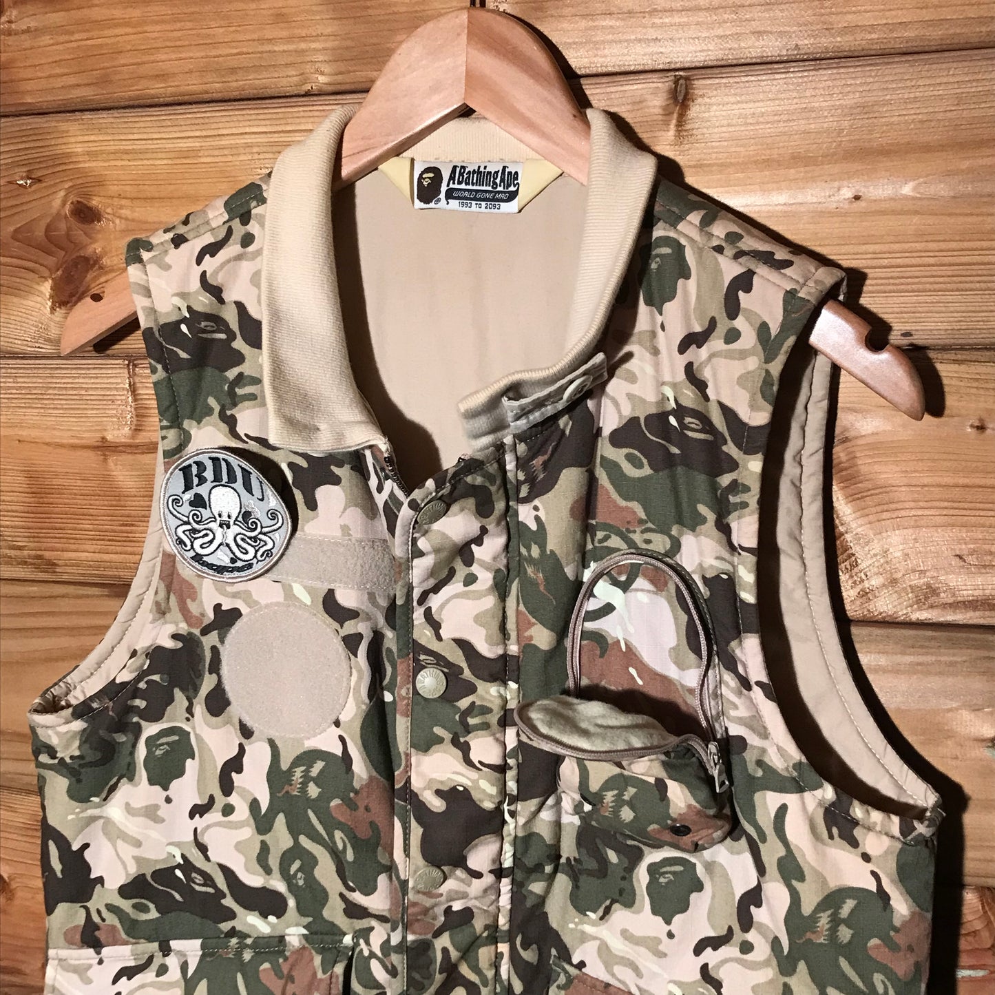 Bape, A Bathing Ape BDU Ghost Camo AOP gilet jacket