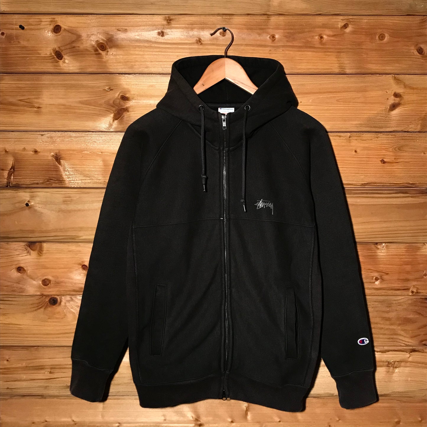 2016 Stüssy x Champion Wind Stopper zip up hoodie