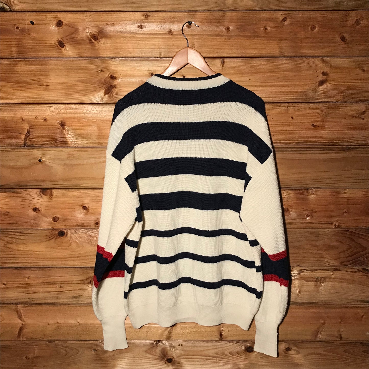 90s Fila Striped Centre Spellout knit sweatshirt