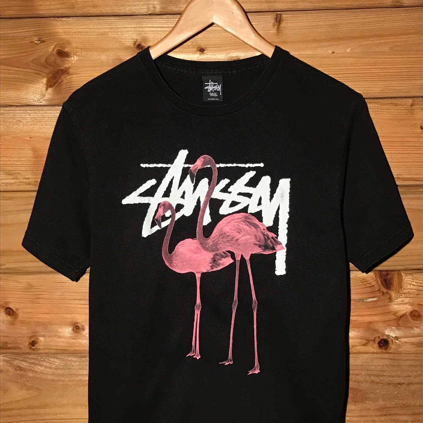 Stüssy Flamingo Centre Script Spellout t shirt