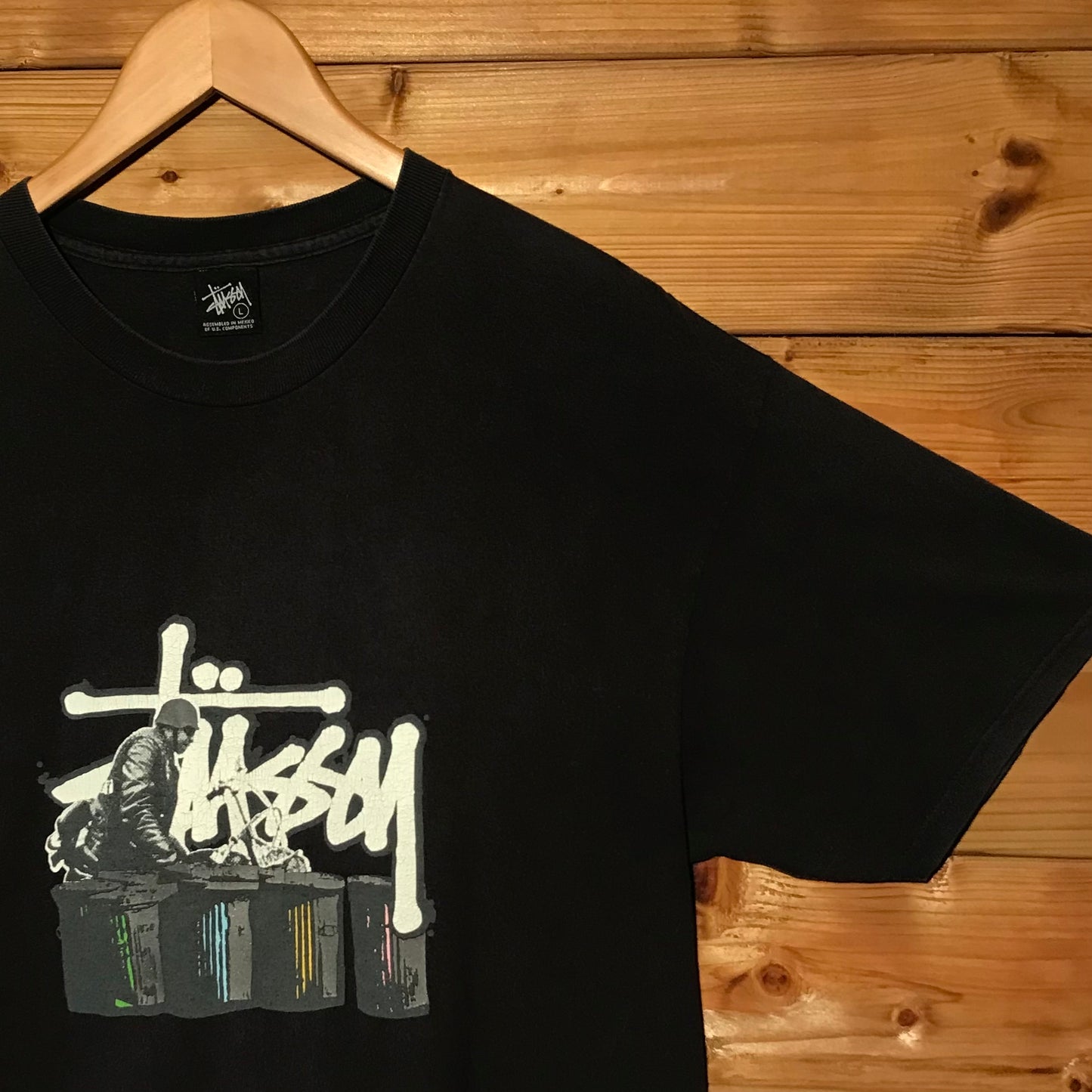 Stüssy Bin Street Photo Centre Script Spellout t shirt