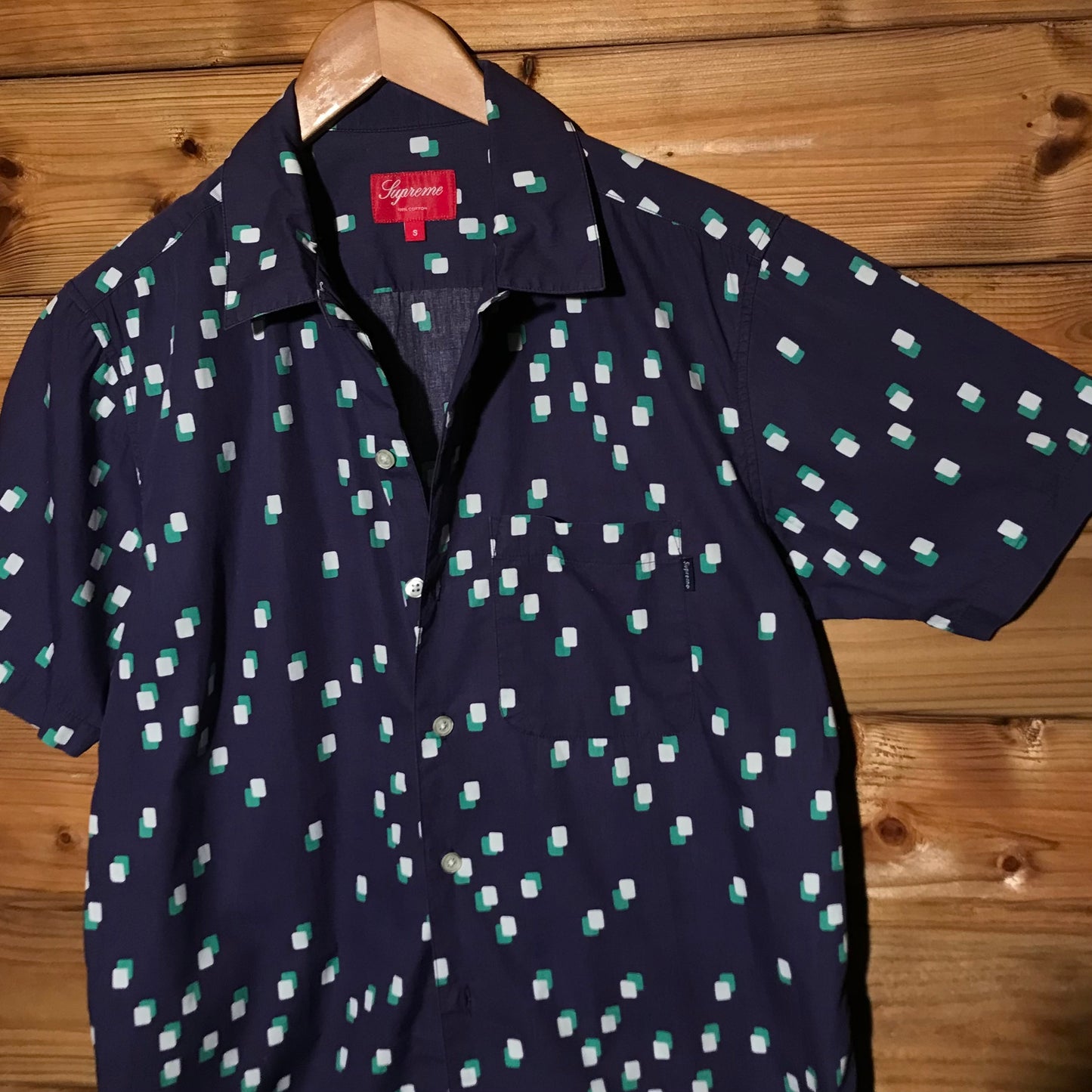 2013 Supreme Layered Squares AOP short sleeve button up shirt