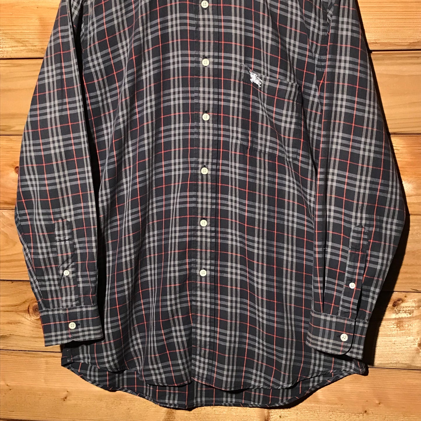 90s Burberry Nova Check Pattern long sleeve button up shirt