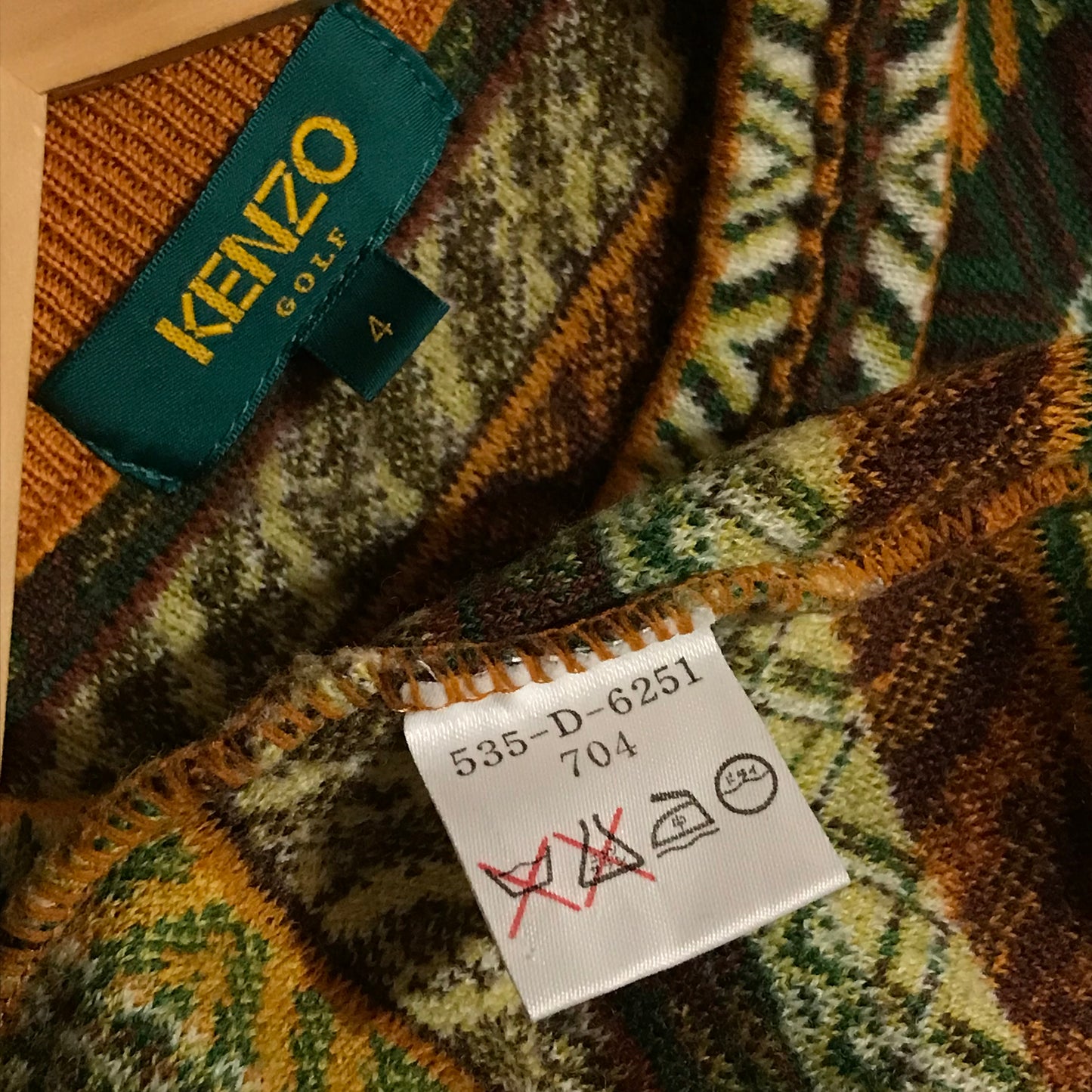 90s Kenzo Golf Striped Pattern knit sweatshirt