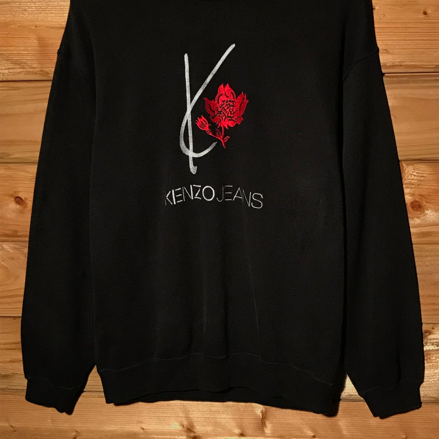 90s Kenzo Jeans Rose Centre Spellout sweatshirt