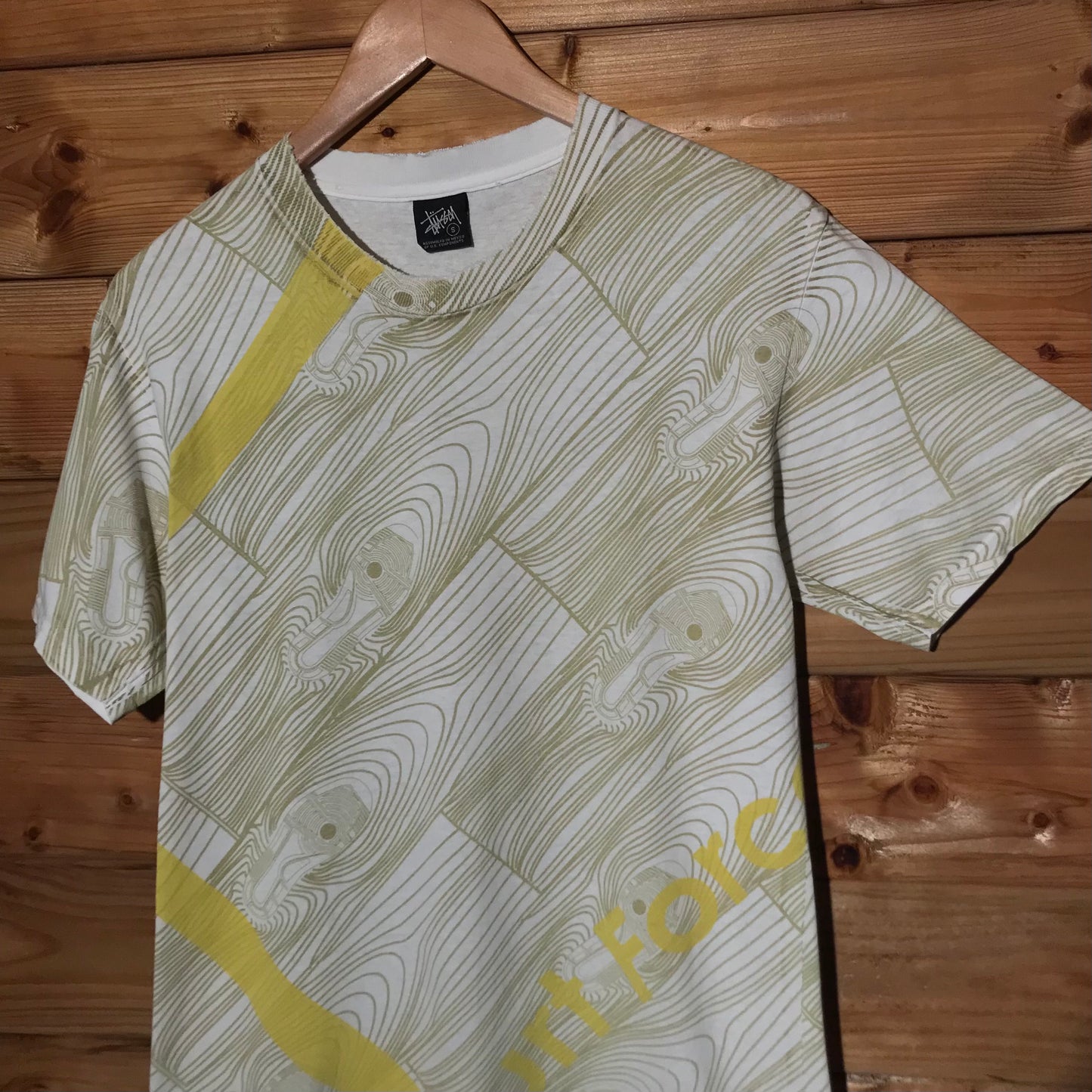 2005 Stüssy x Nike Court Force Wood AOP t shirt
