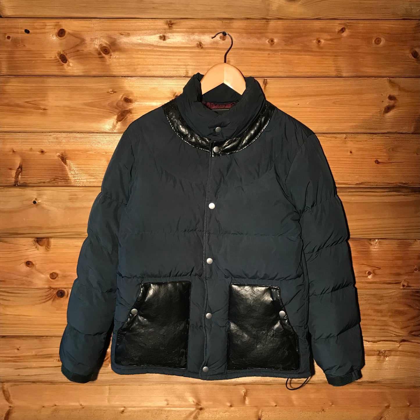 Undercover x Uniqlo Leather Panelled puffer jacket