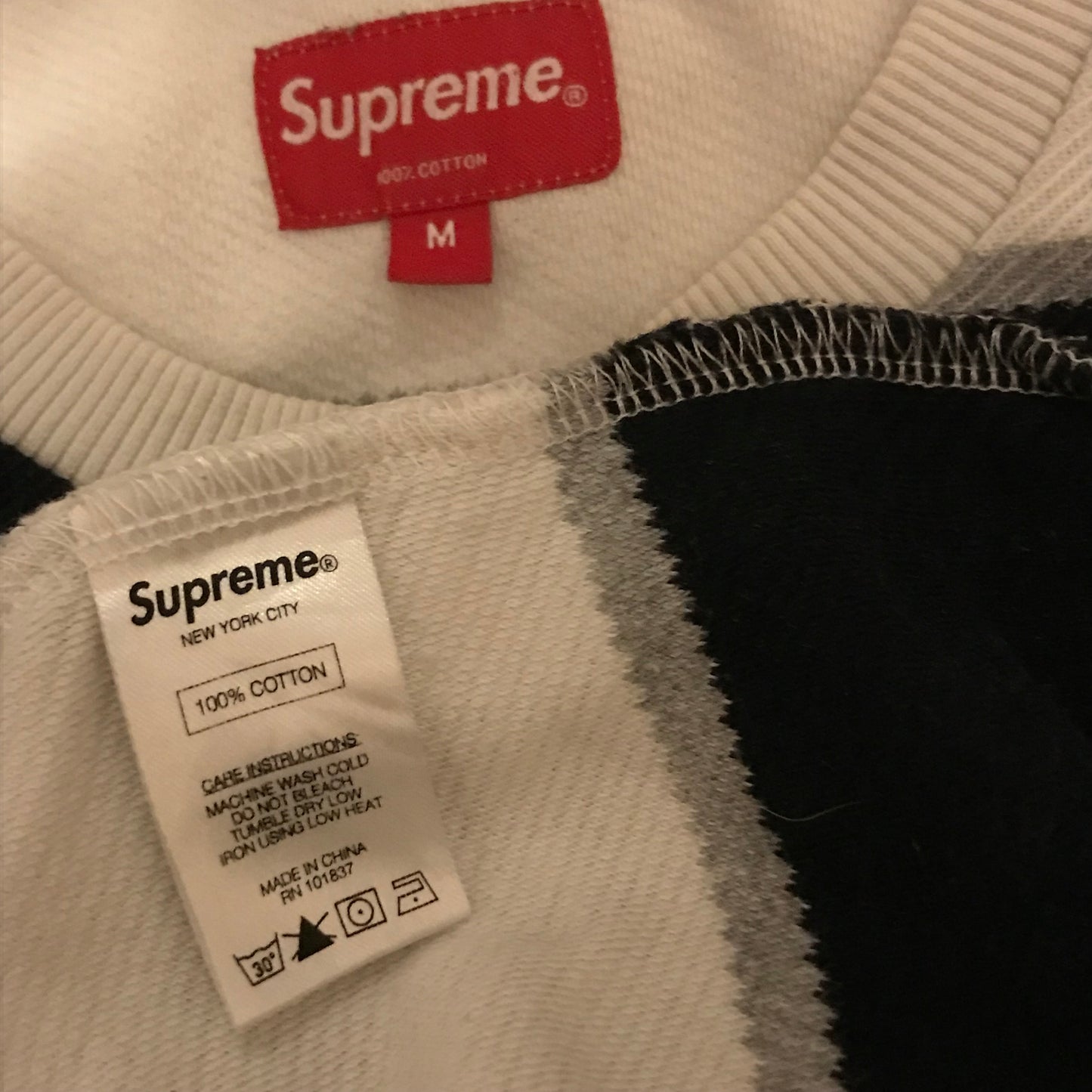 2016 Supreme Striped Twill long sleeve t shirt