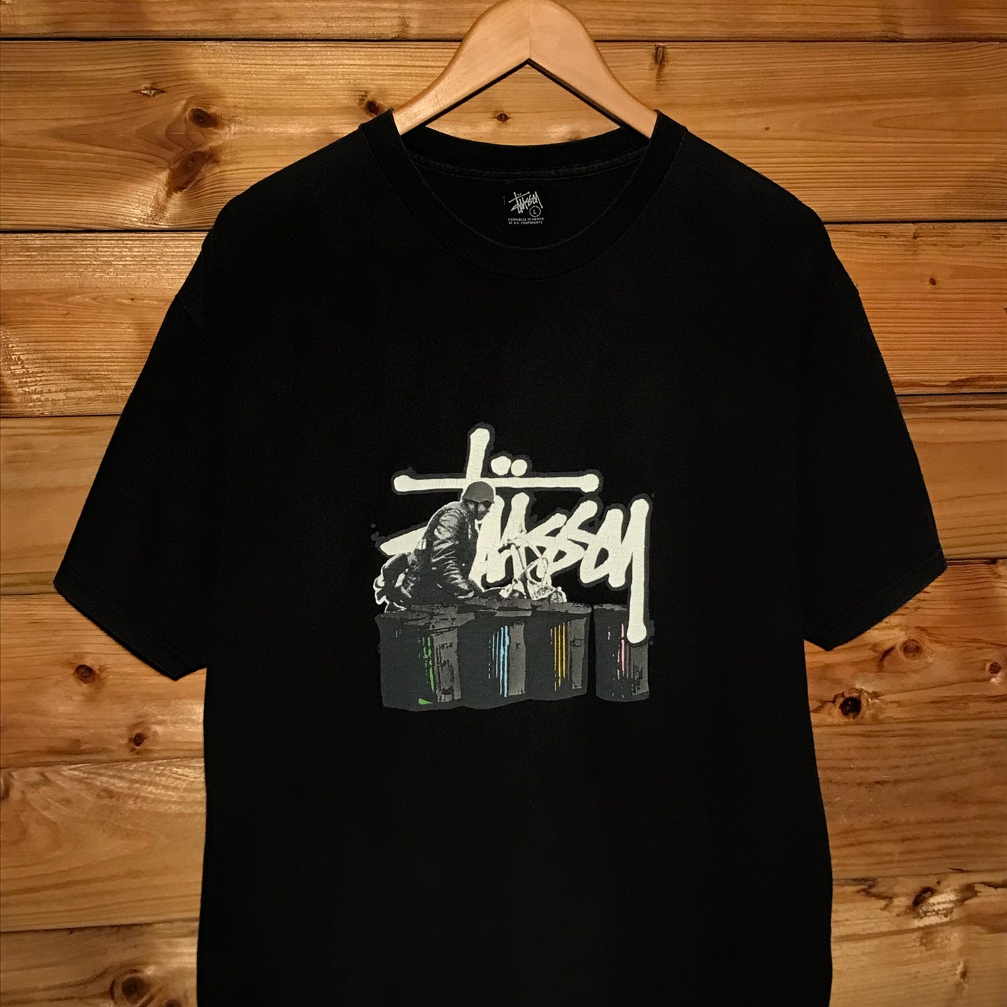 Stüssy Bin Street Photo Centre Script Spellout t shirt