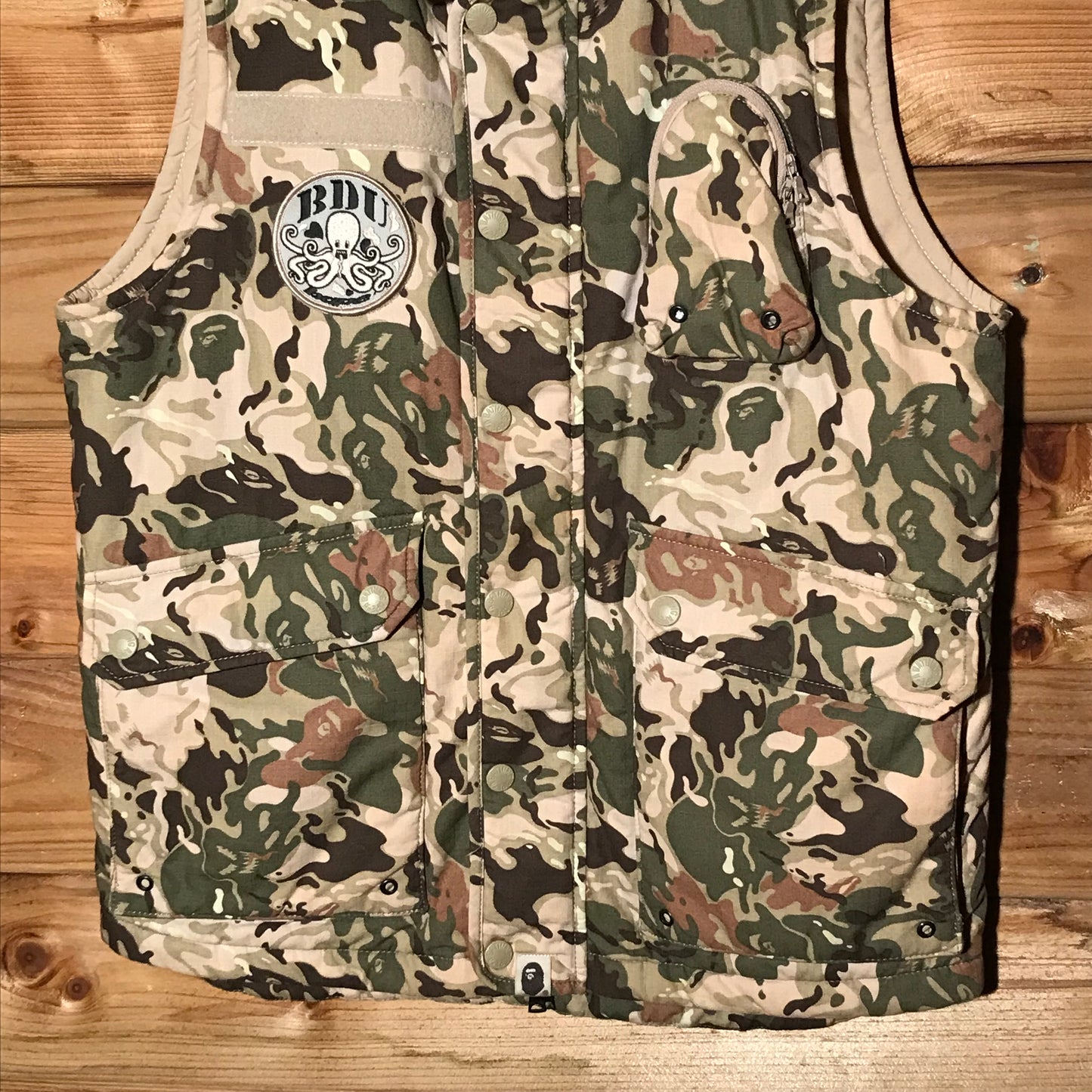 Bape, A Bathing Ape BDU Ghost Camo AOP gilet jacket