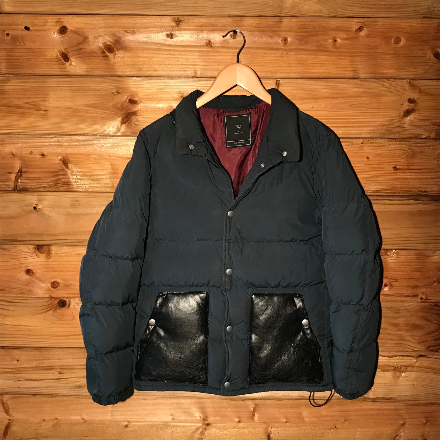 Undercover x Uniqlo Leather Panelled puffer jacket