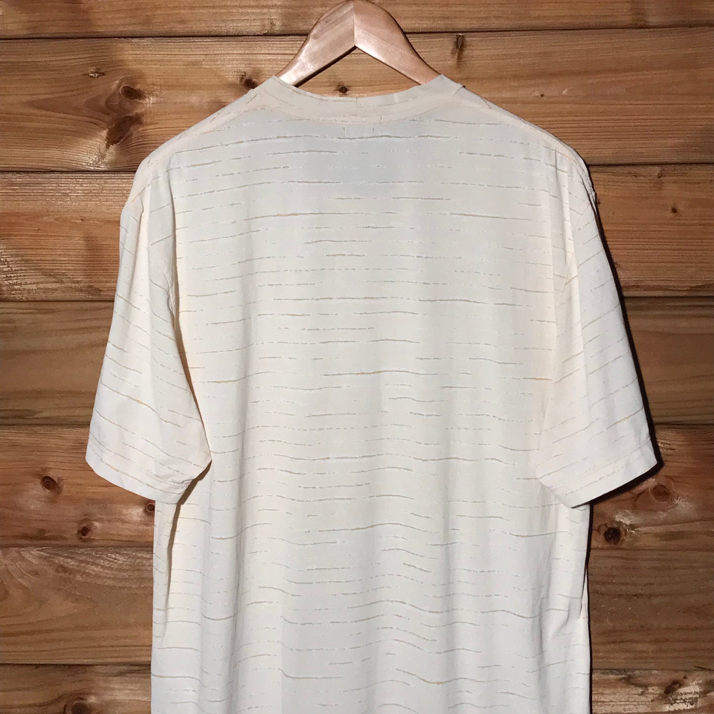 90s Stone Island Italy Centre Spellout Striped t shirt