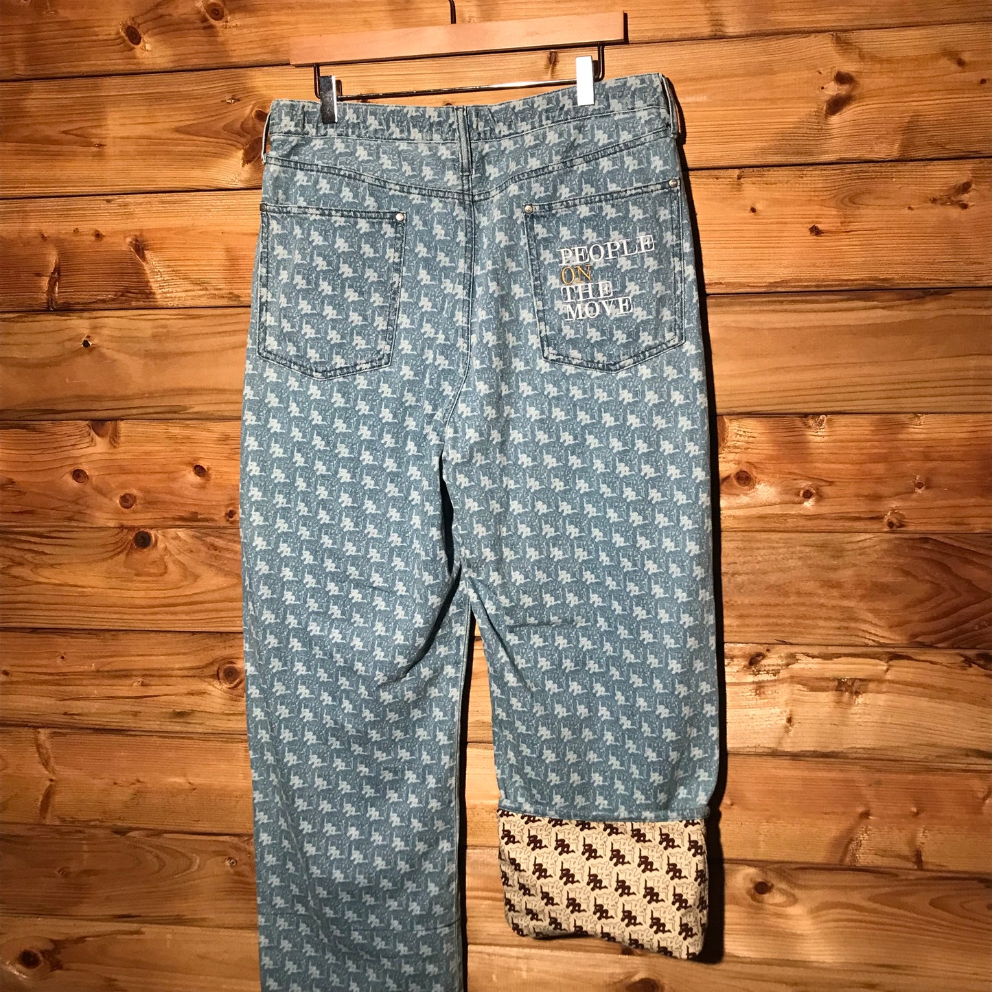 Kappa x GU Monogram denim jeans