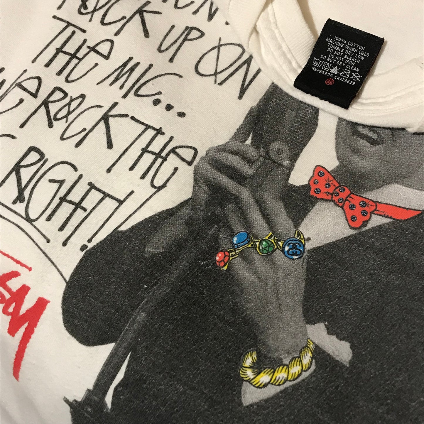 Stüssy Rock Up On The Mic Right t shirt