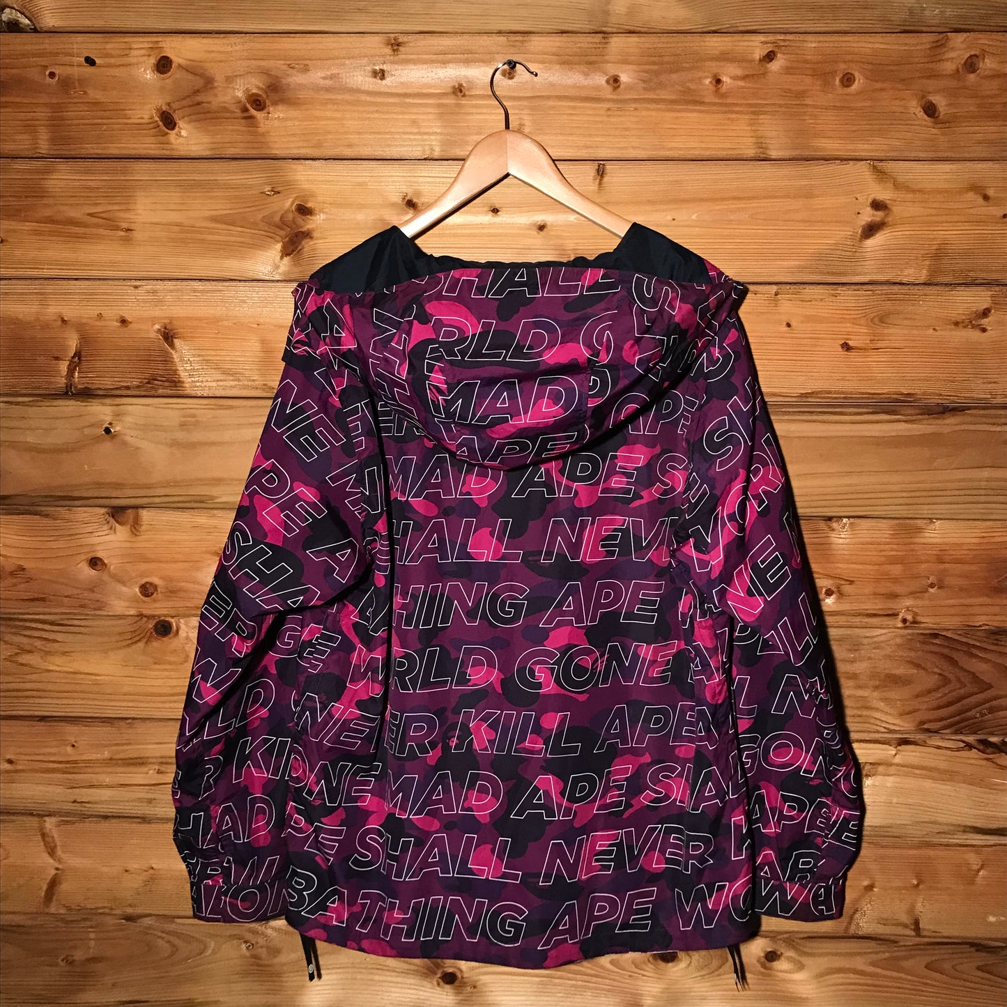 Bape, A Bathing Ape Text Colour Purple Camo anorak jacket