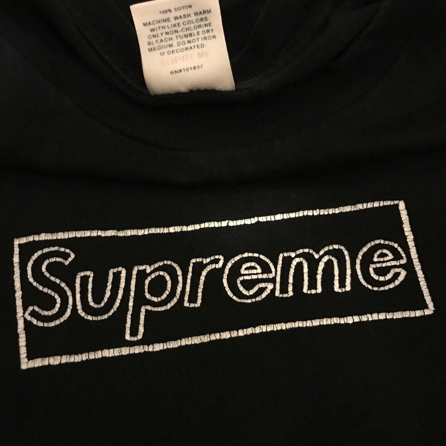 2021 Supreme x Kaws Chalk Box Logo t shirt