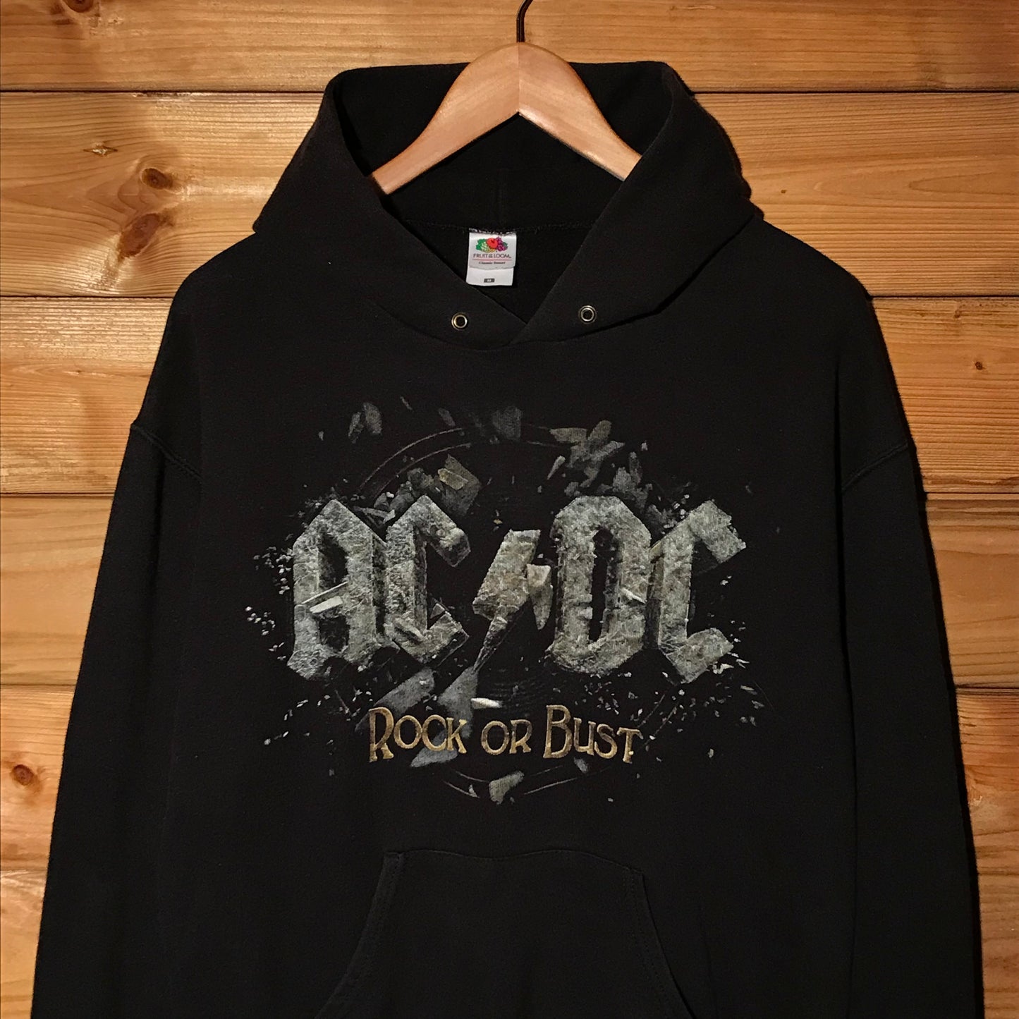 AC/DC Rock Or Bust Centre Spellout Band hoodie