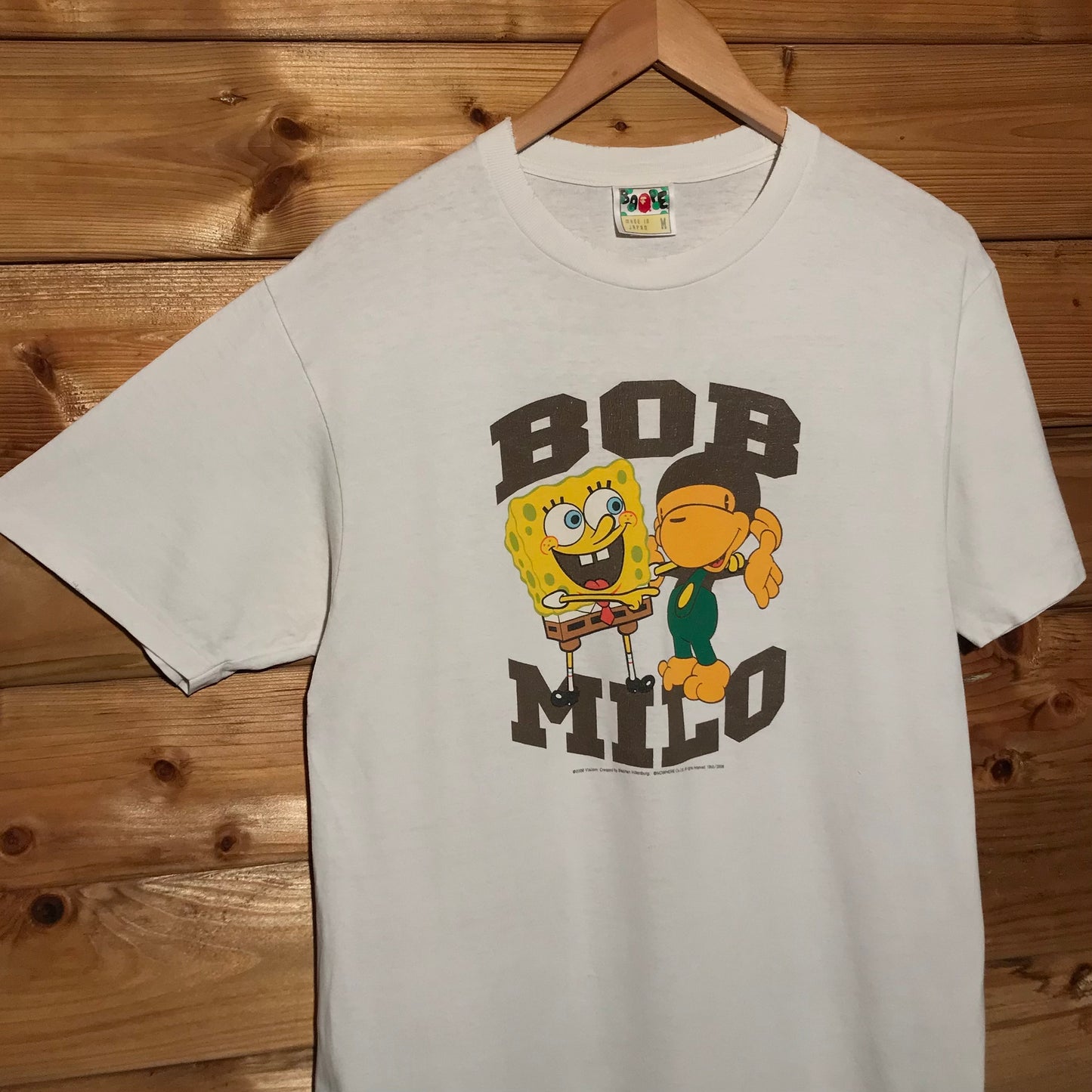 2008 Baby Milo, A Bathing Ape x Spongebob Squarepants t shirt