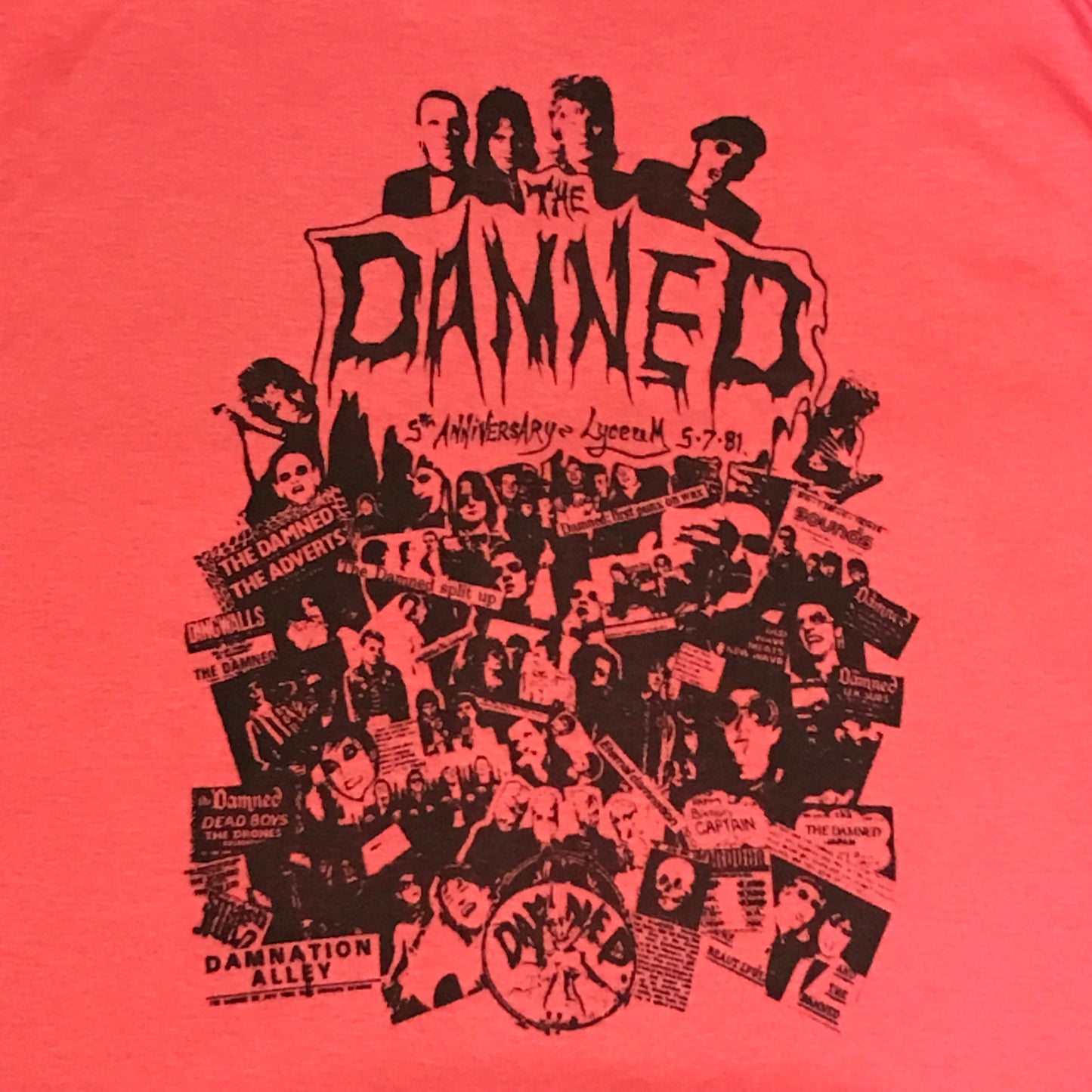 1981 The Damned 5th Anniversary Lyceum Concert t shirt